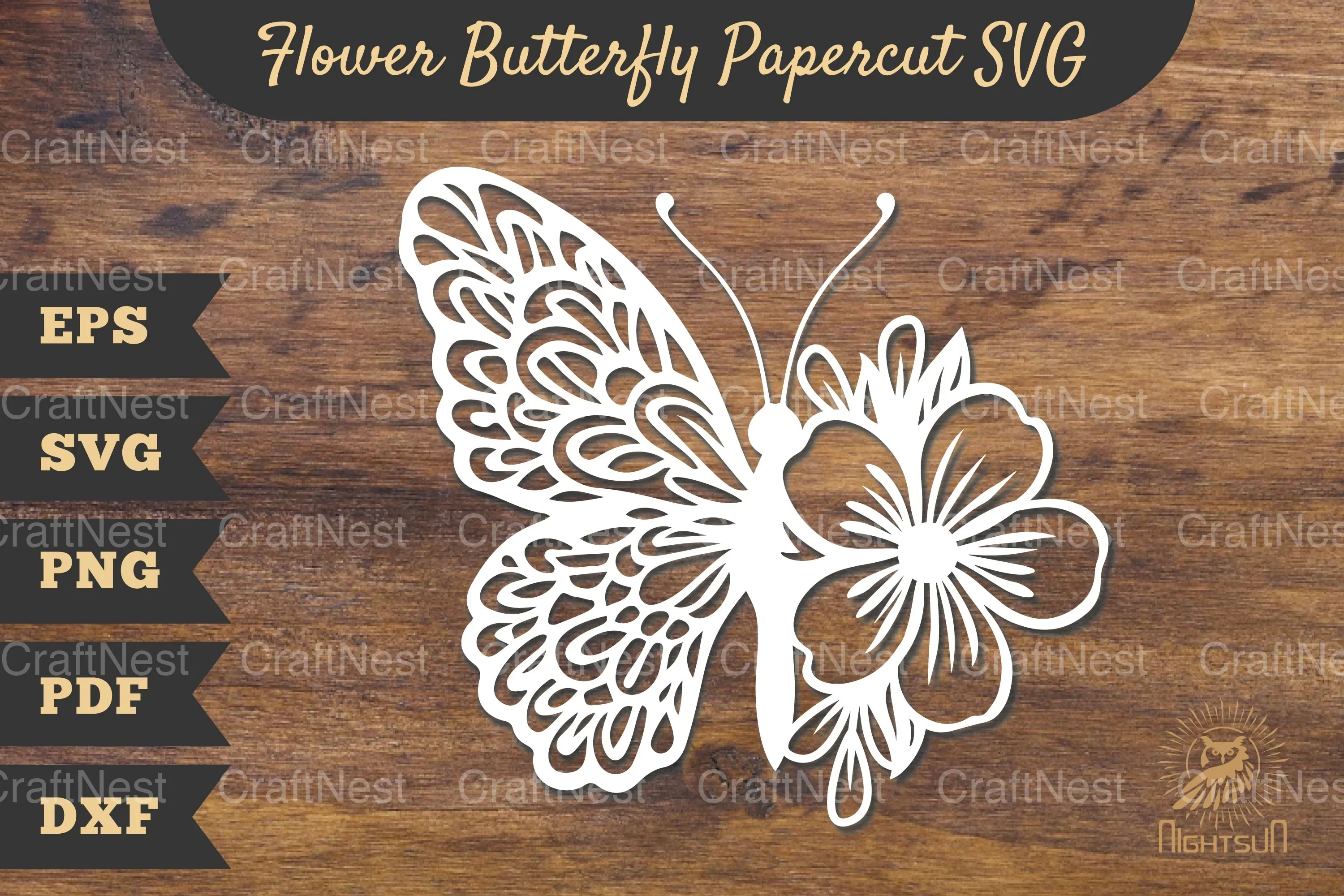 Flower Butterfly Papercut Clipart Bundle