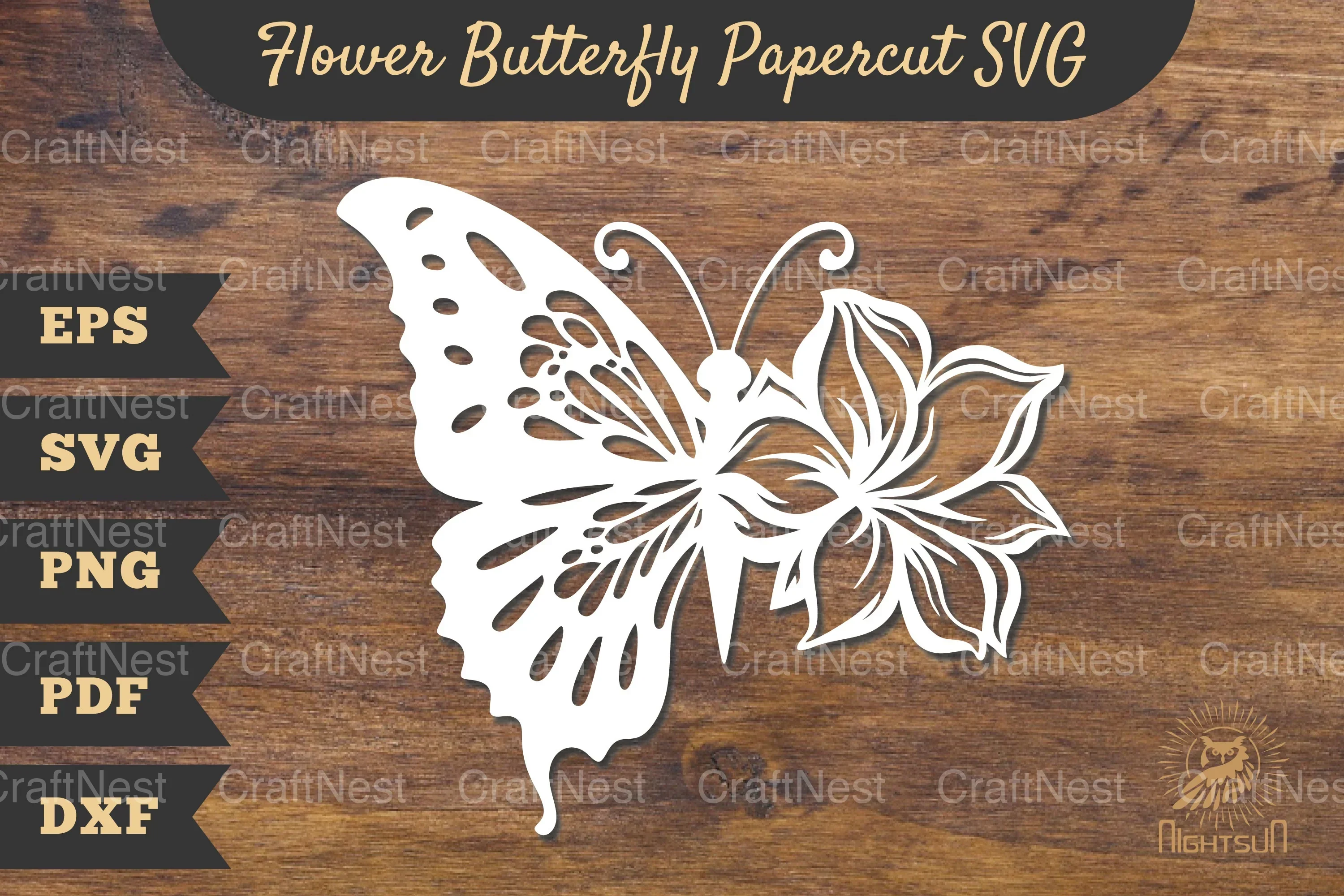 Flower Butterfly Papercut Clipart Bundle