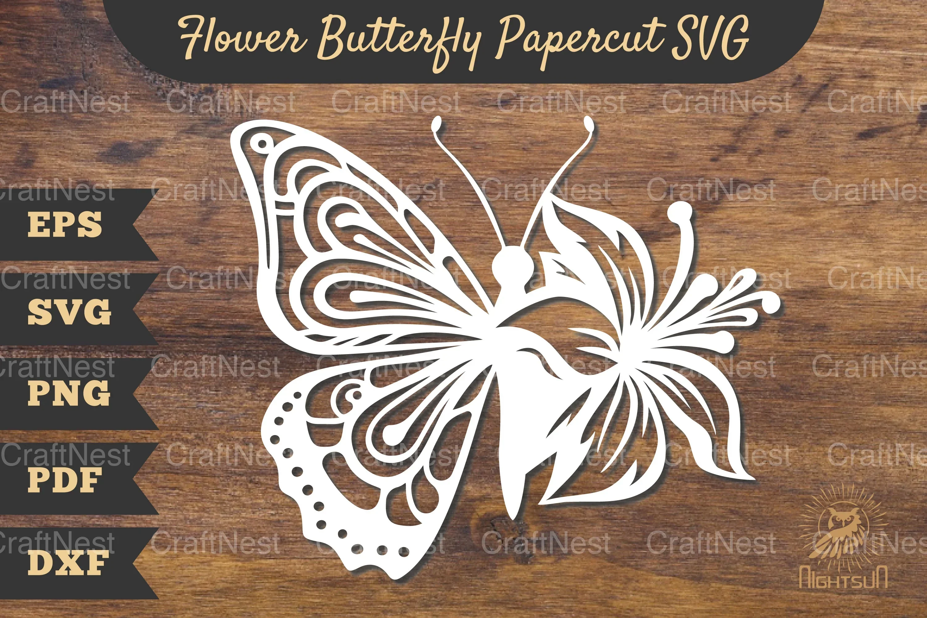 Flower Butterfly Papercut SVG Bundle