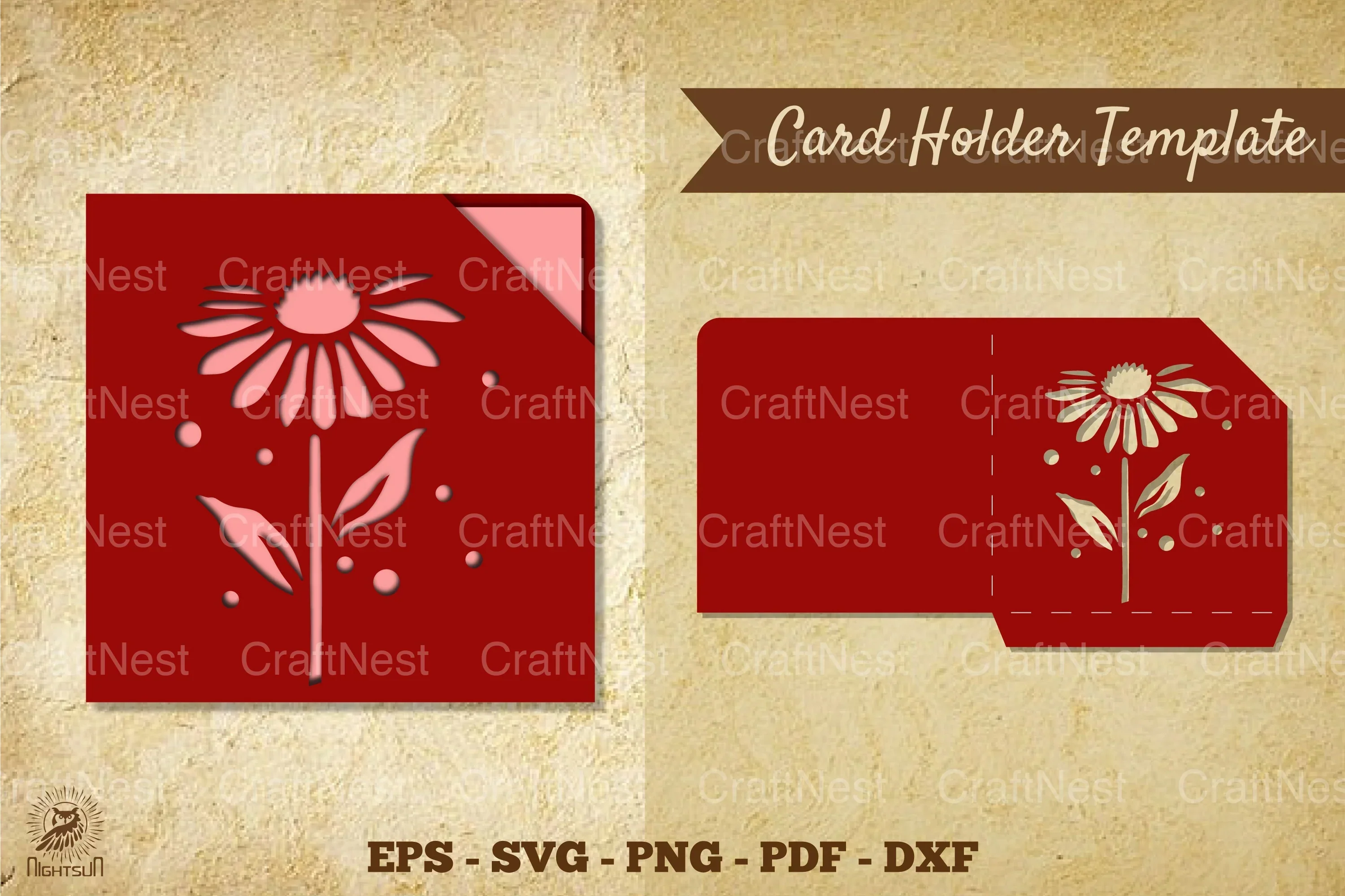 Flower Card Holder Template SVG - Clipart Bundle