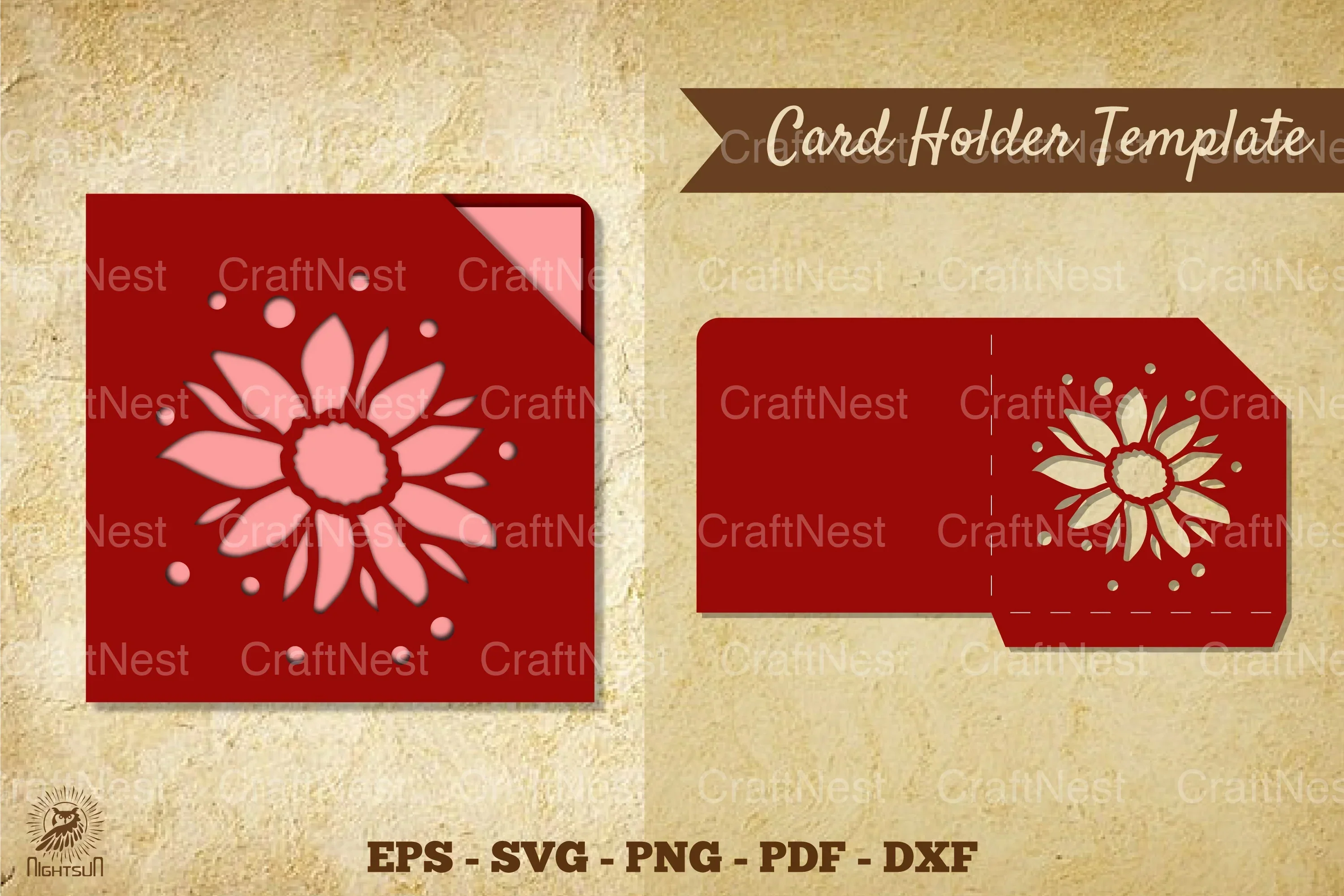 Flower Card Holder Template SVG - Clipart Bundle
