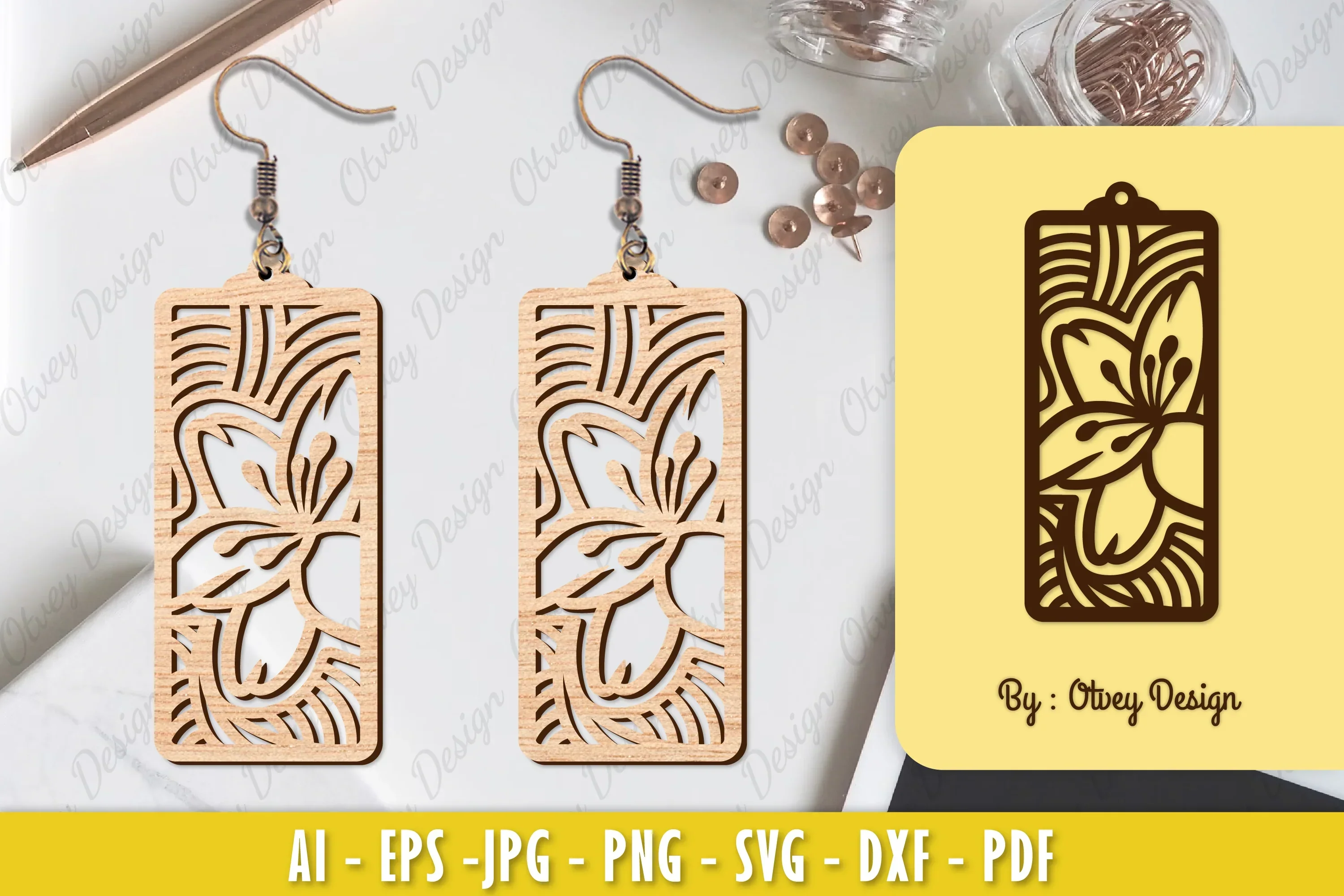 Flower Earring Laser Cut SVG Bundle
