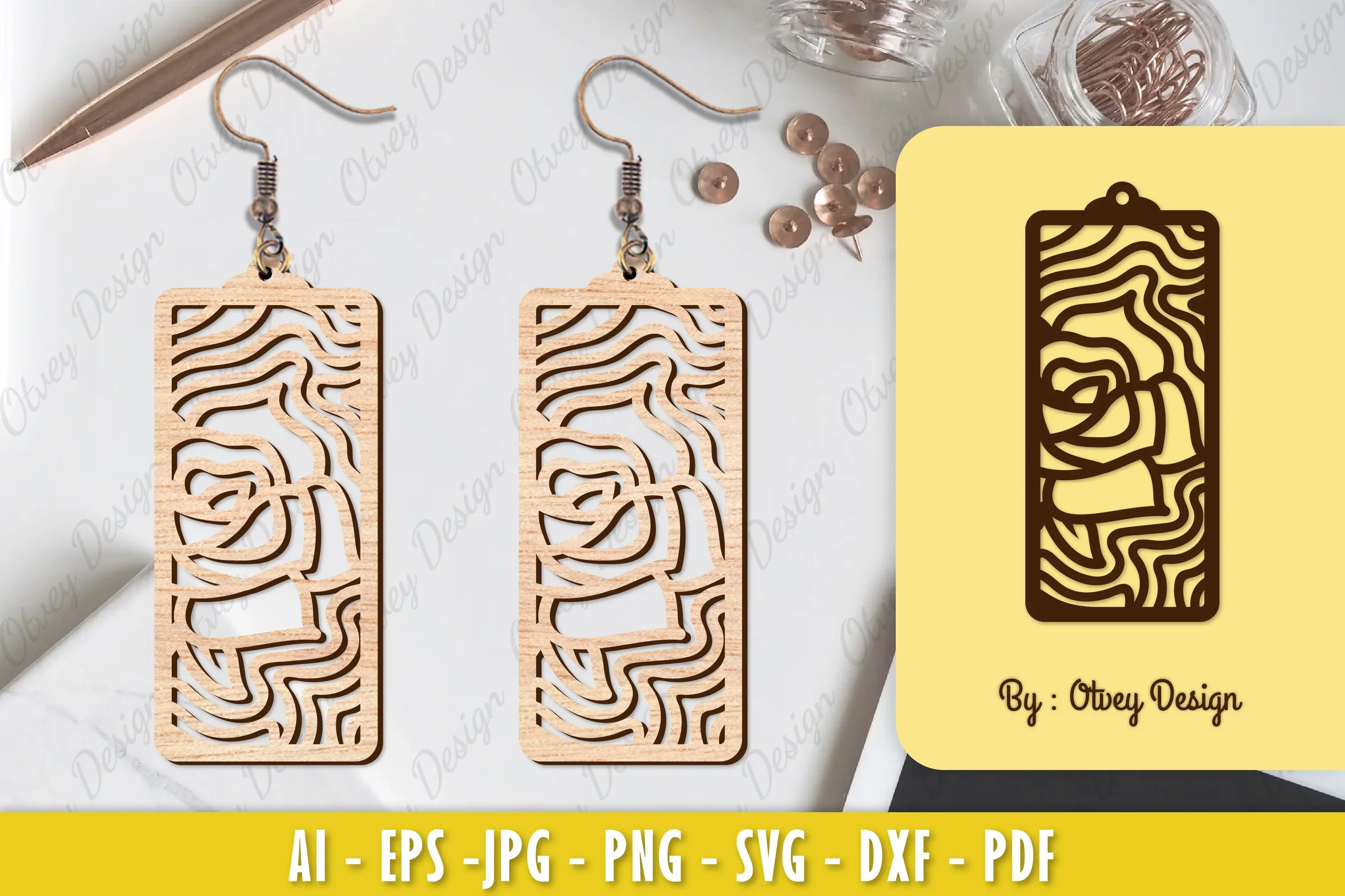 Flower Earring Laser Cut SVG Bundle