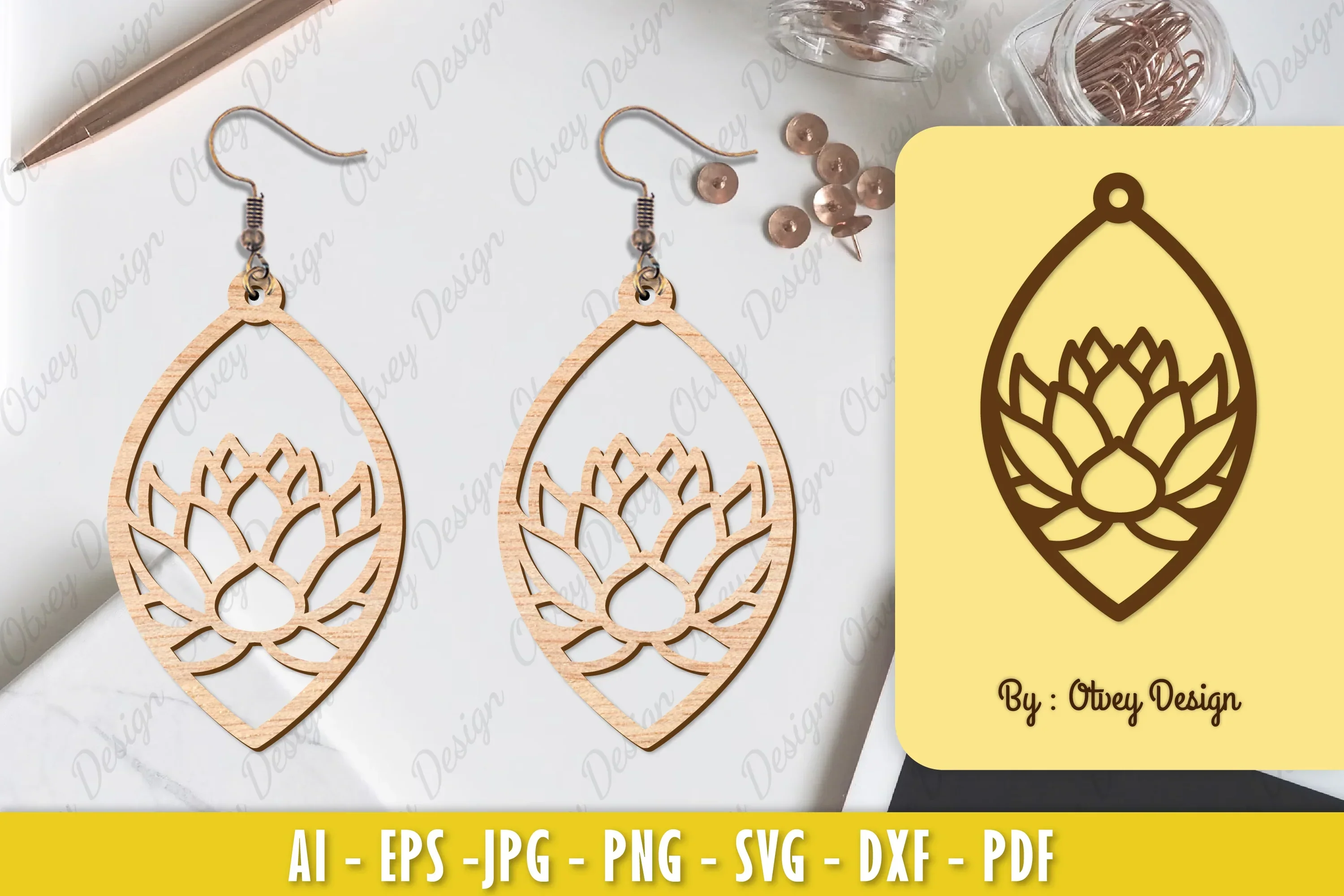 Flower Earring Laser Cut SVG Bundle