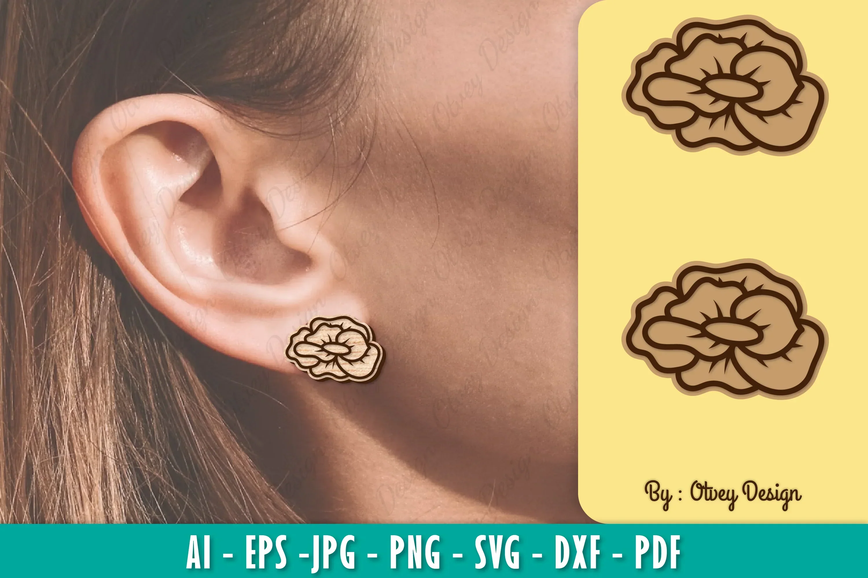 Flower Earring Laser Cut SVG Bundle