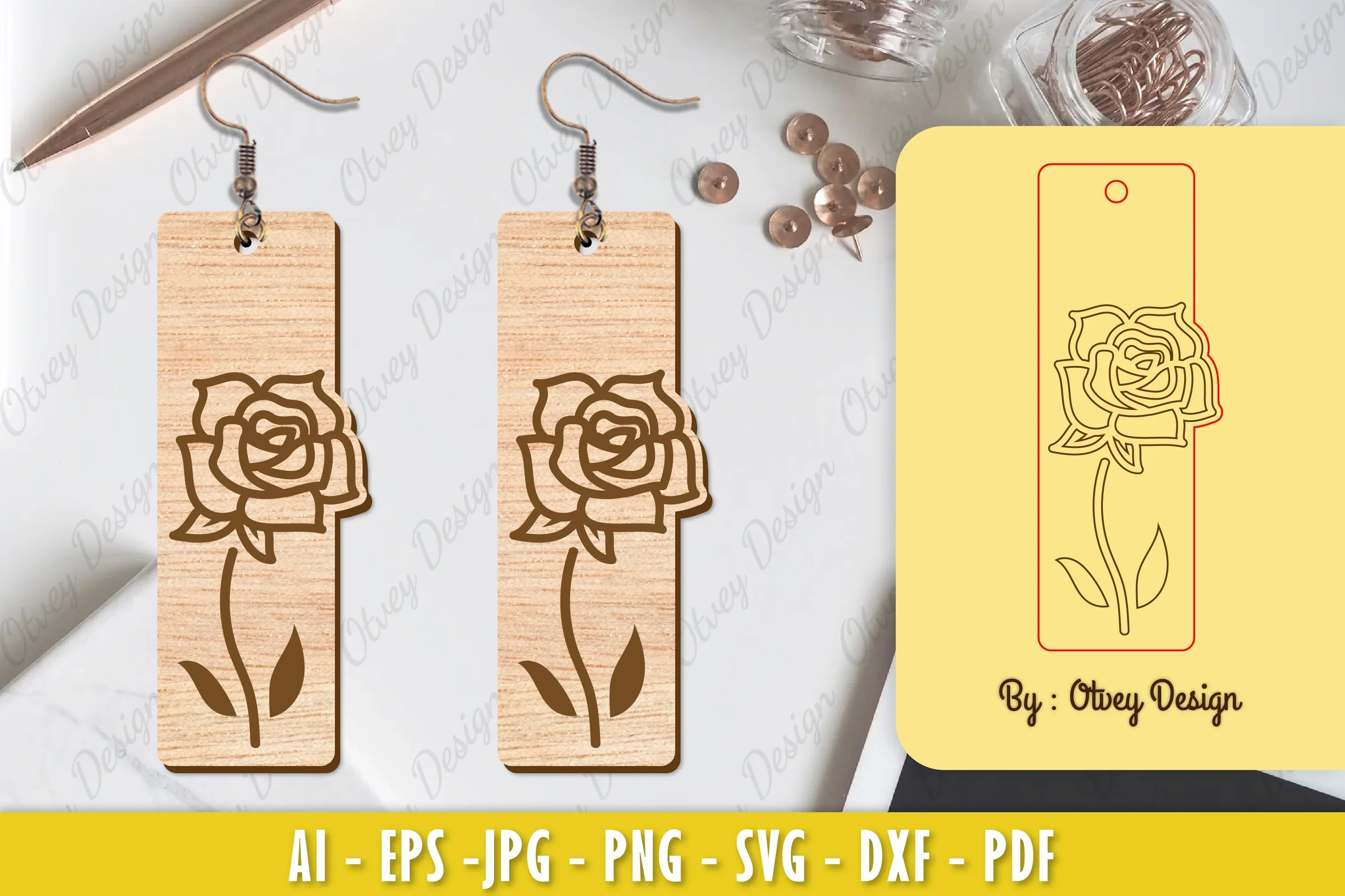 Flower Earring Laser Cut SVG Bundle