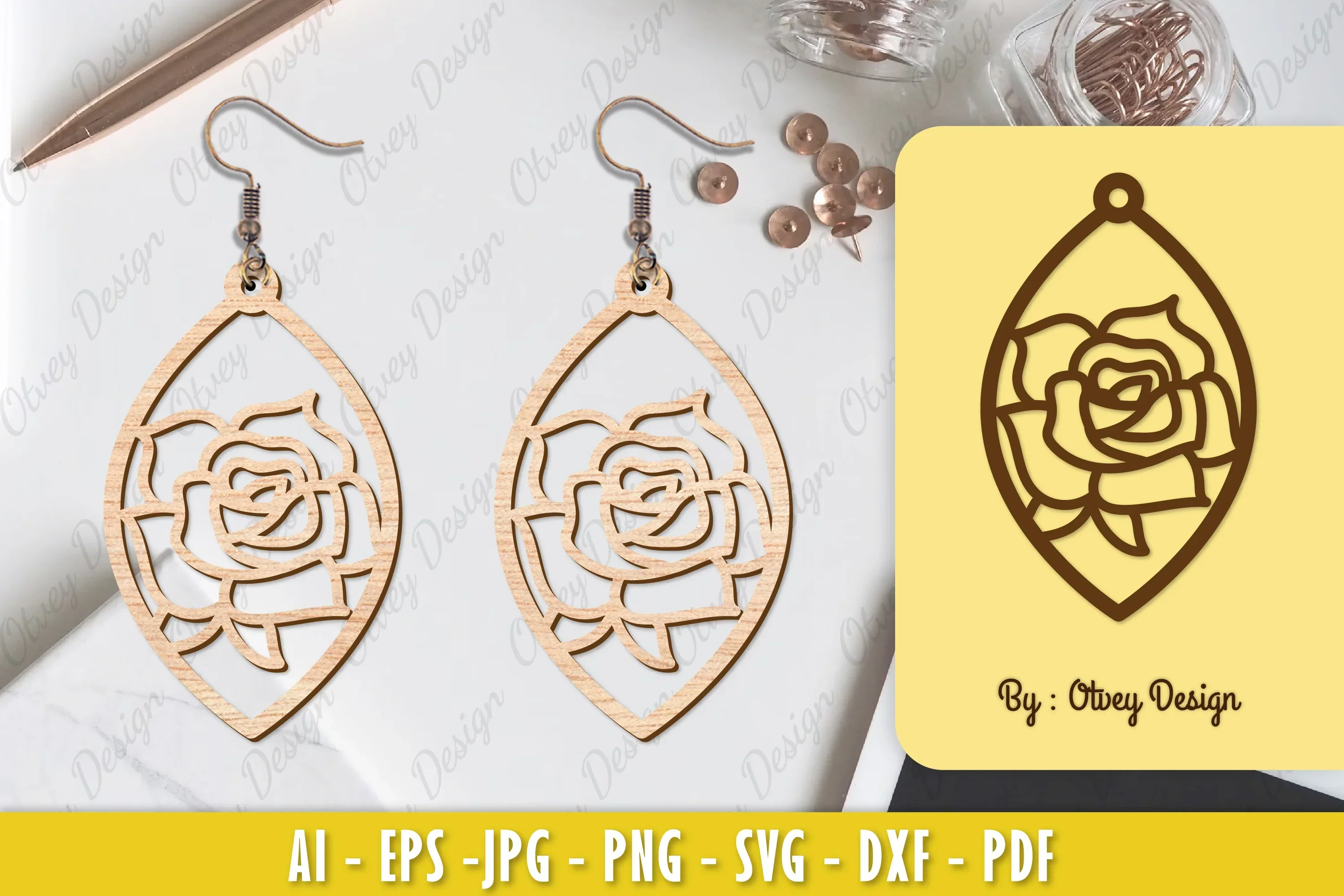 Flower Earring Laser Cut SVG Bundle