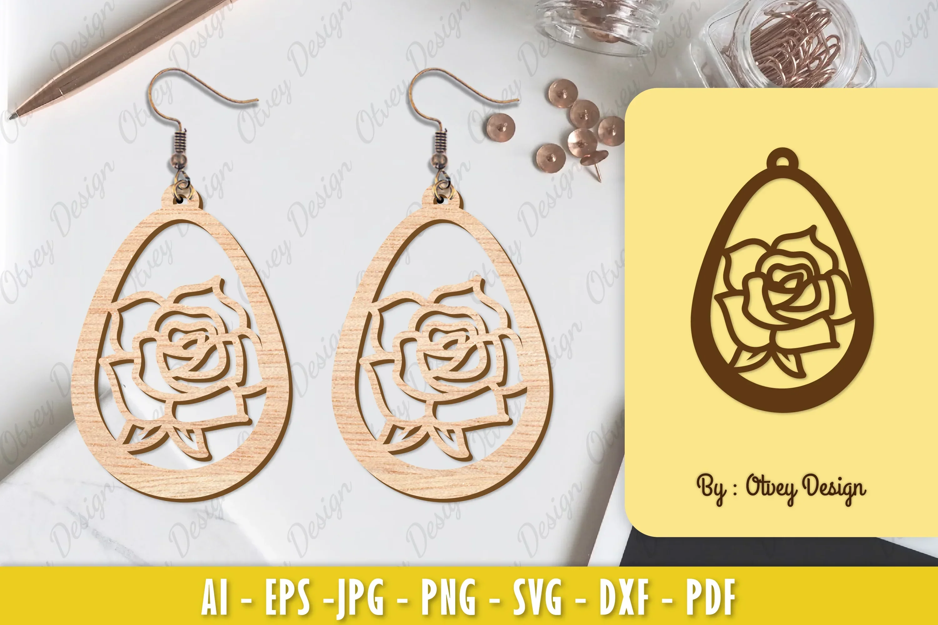Flower Earring Laser Cut SVG Bundle