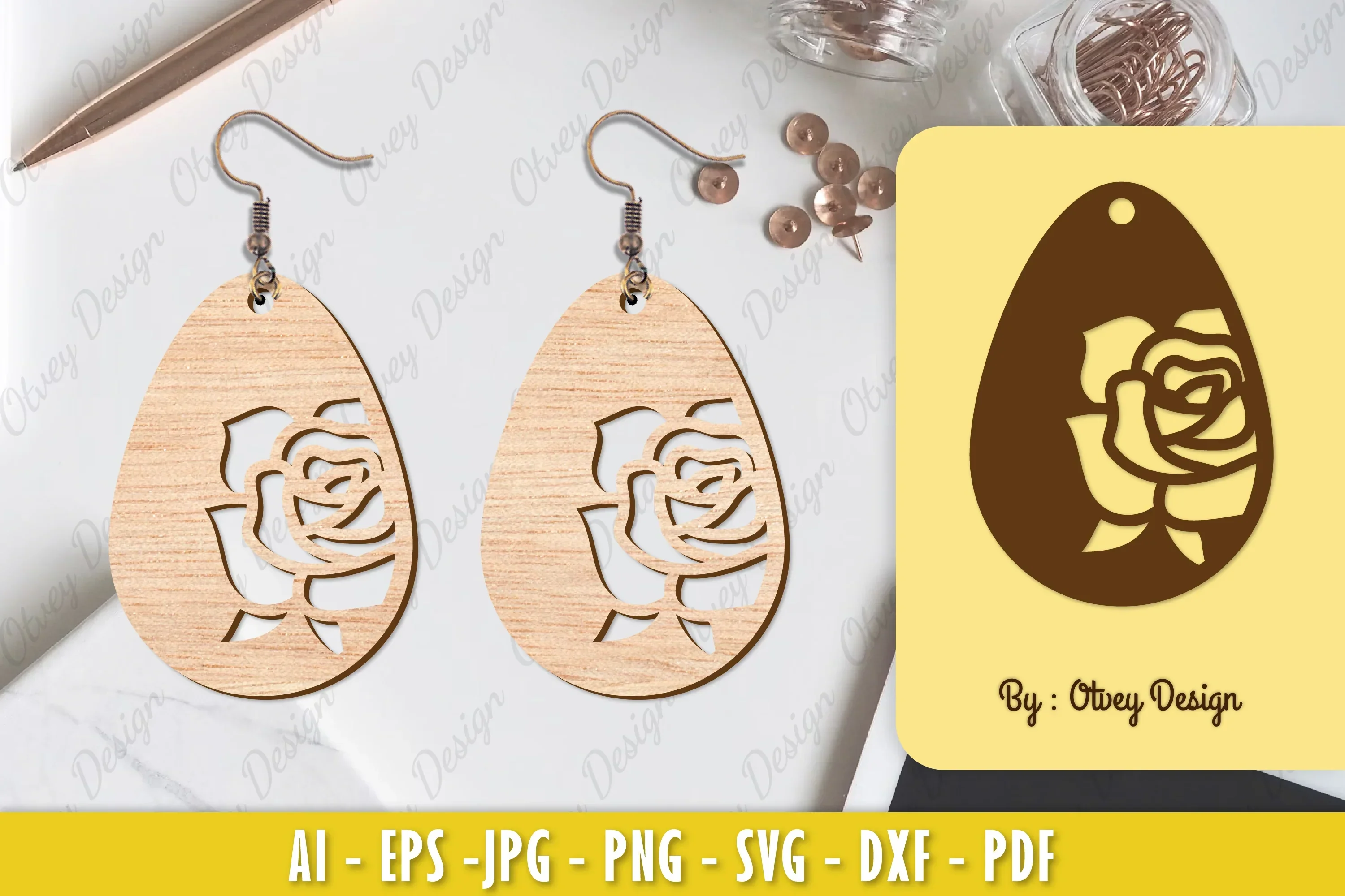 Flower Earring Laser Cut SVG Bundle