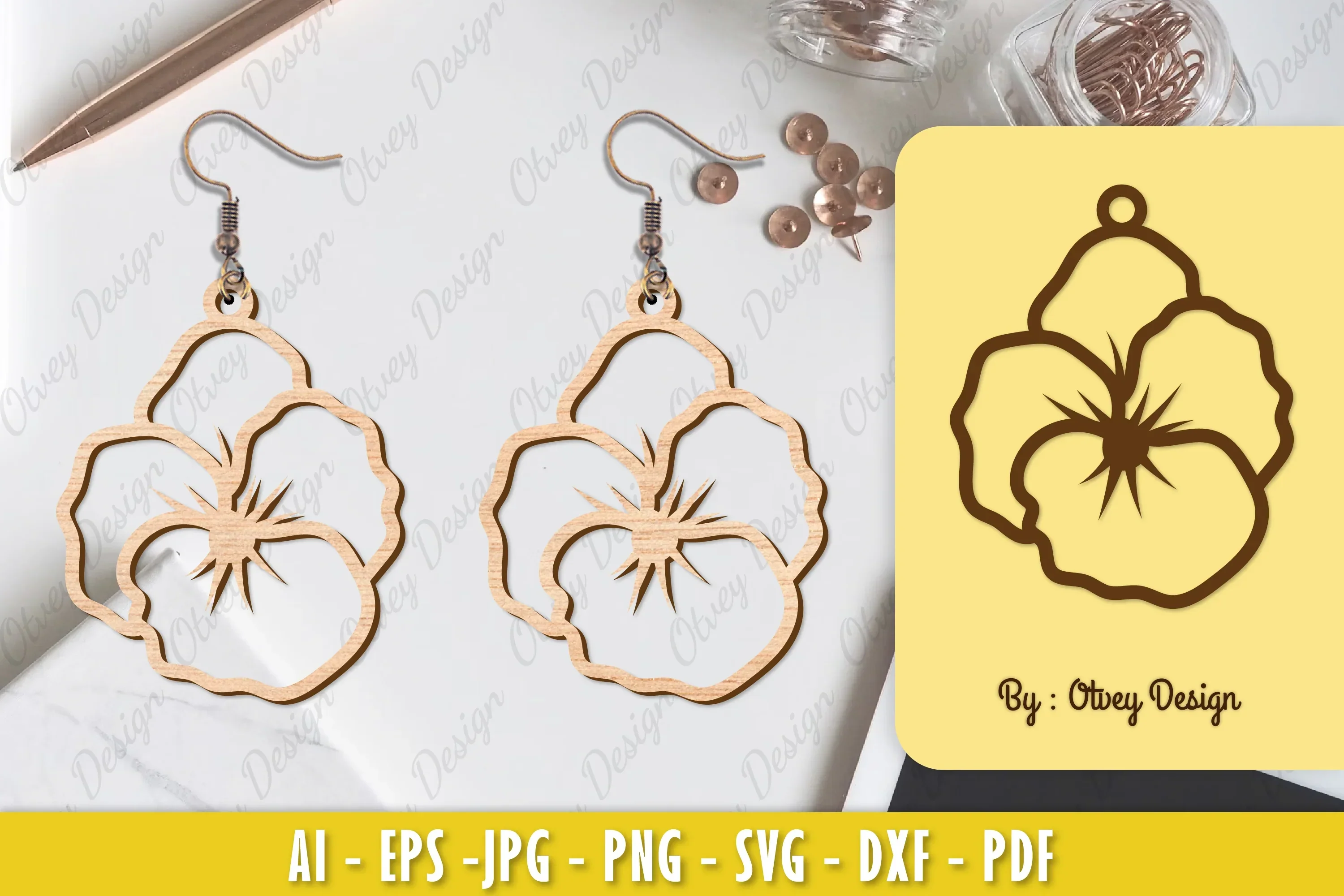 Flower Earring Laser Cut SVG Bundle