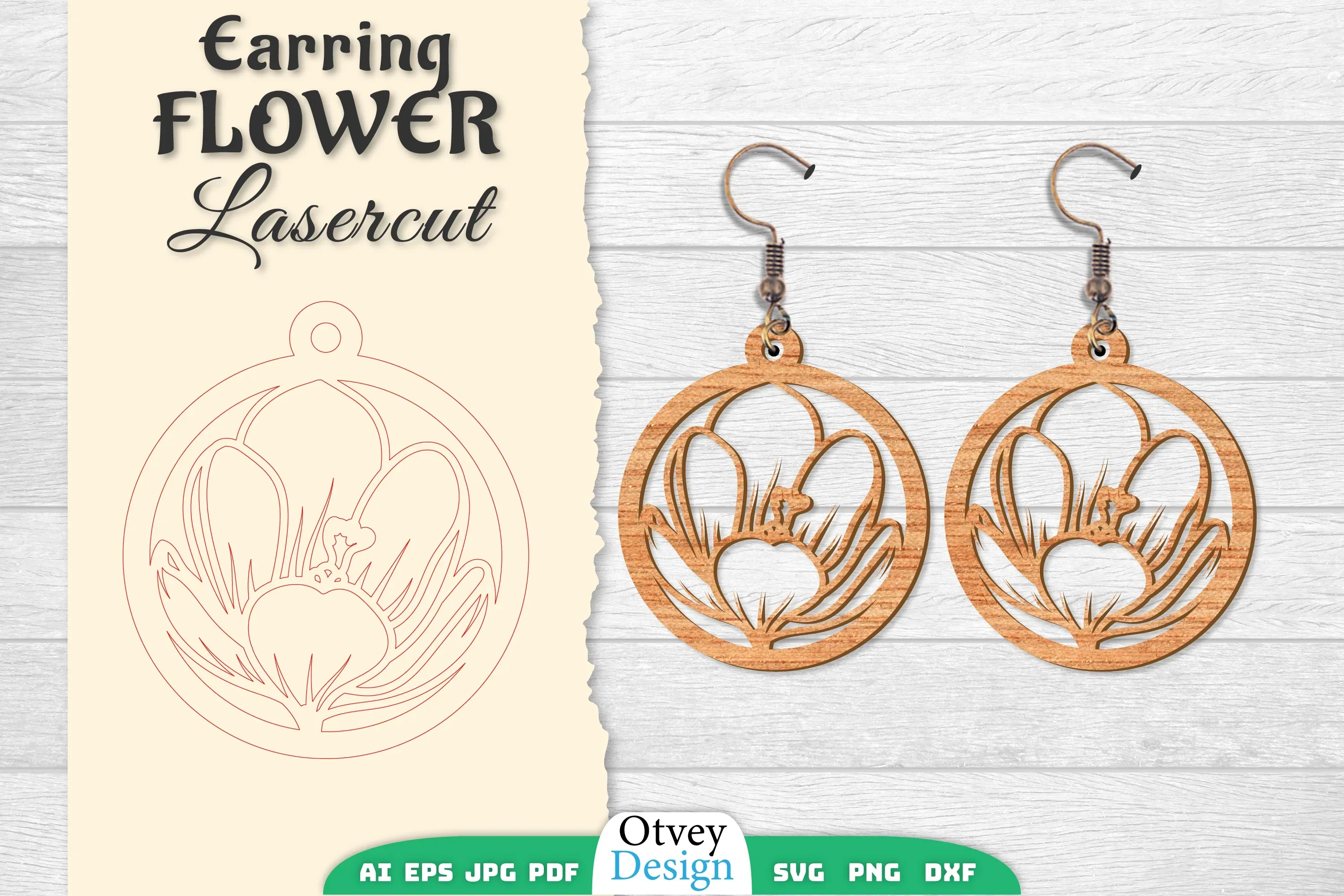 Flower Earring Lasercut SVG Bundle