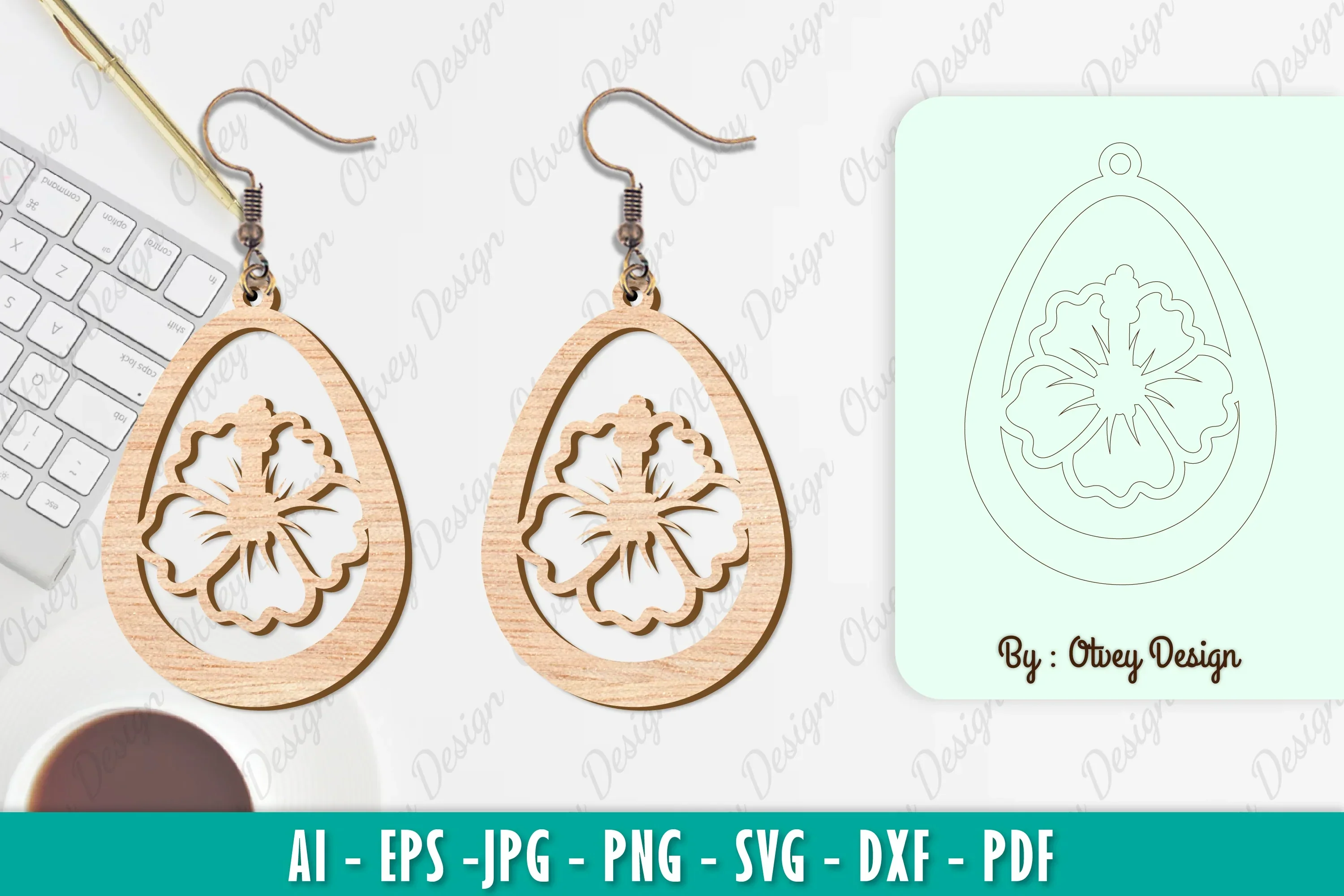 Flower Earring SVG Bundle