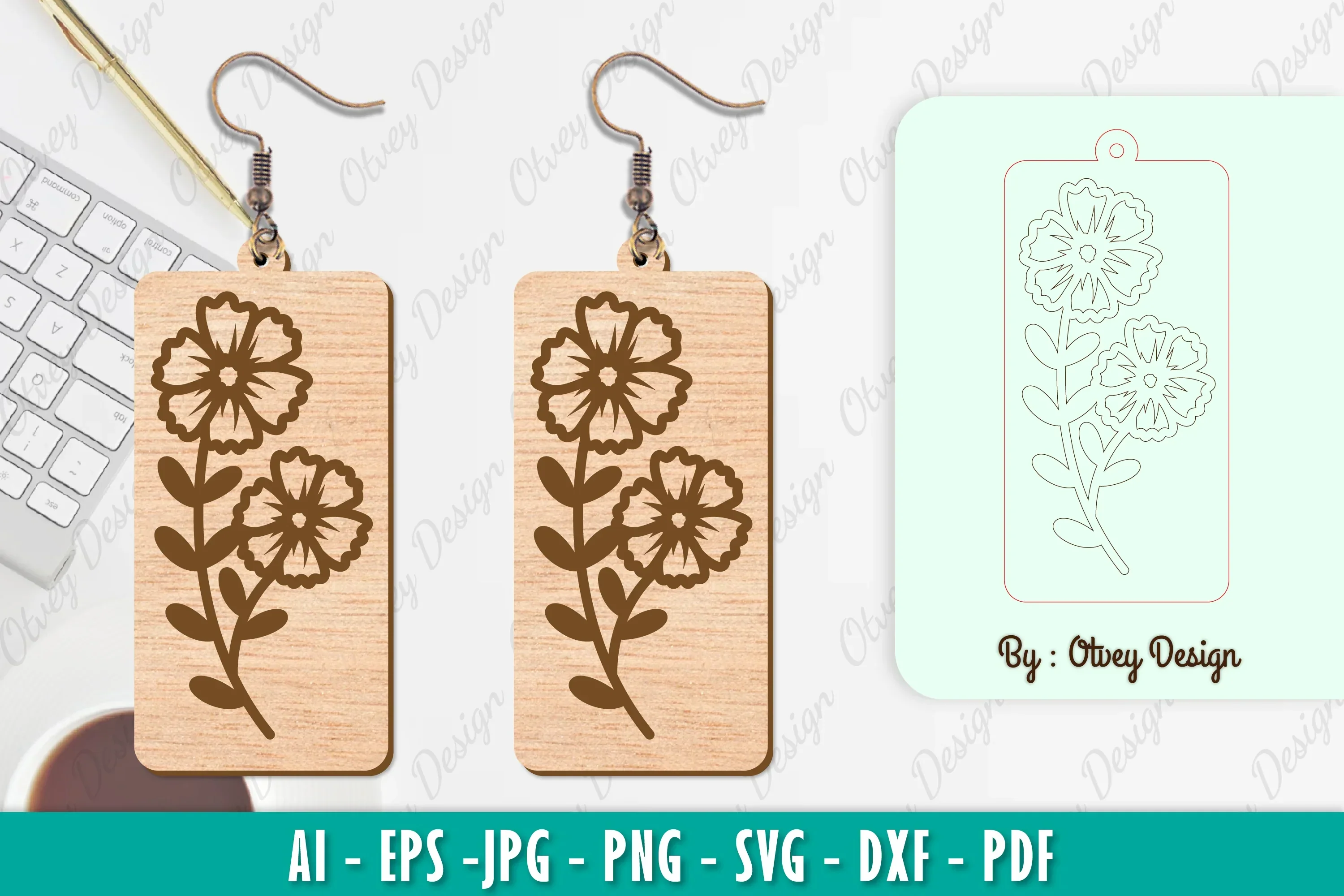 Flower Earring SVG Bundle