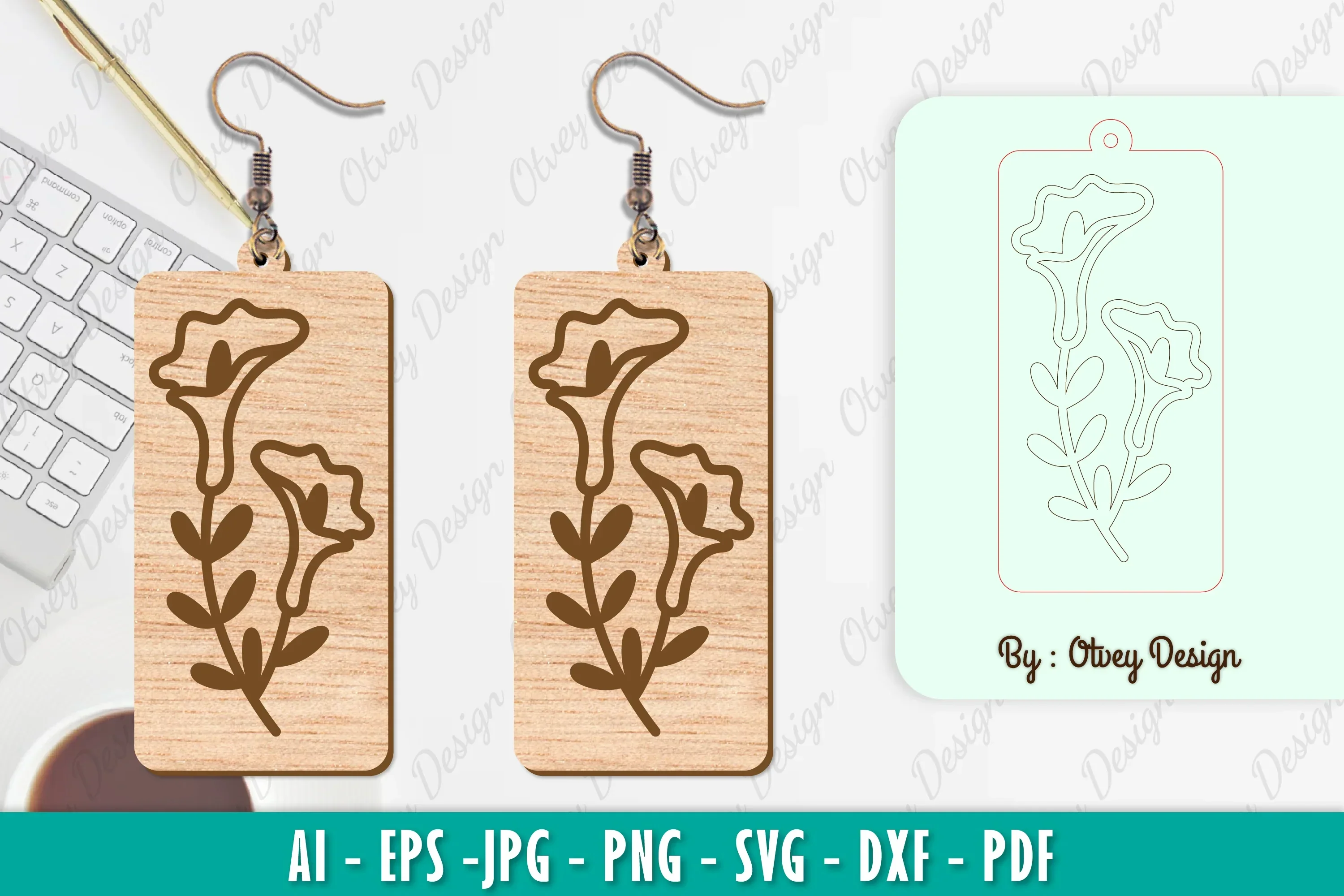 Flower Earring SVG Bundle