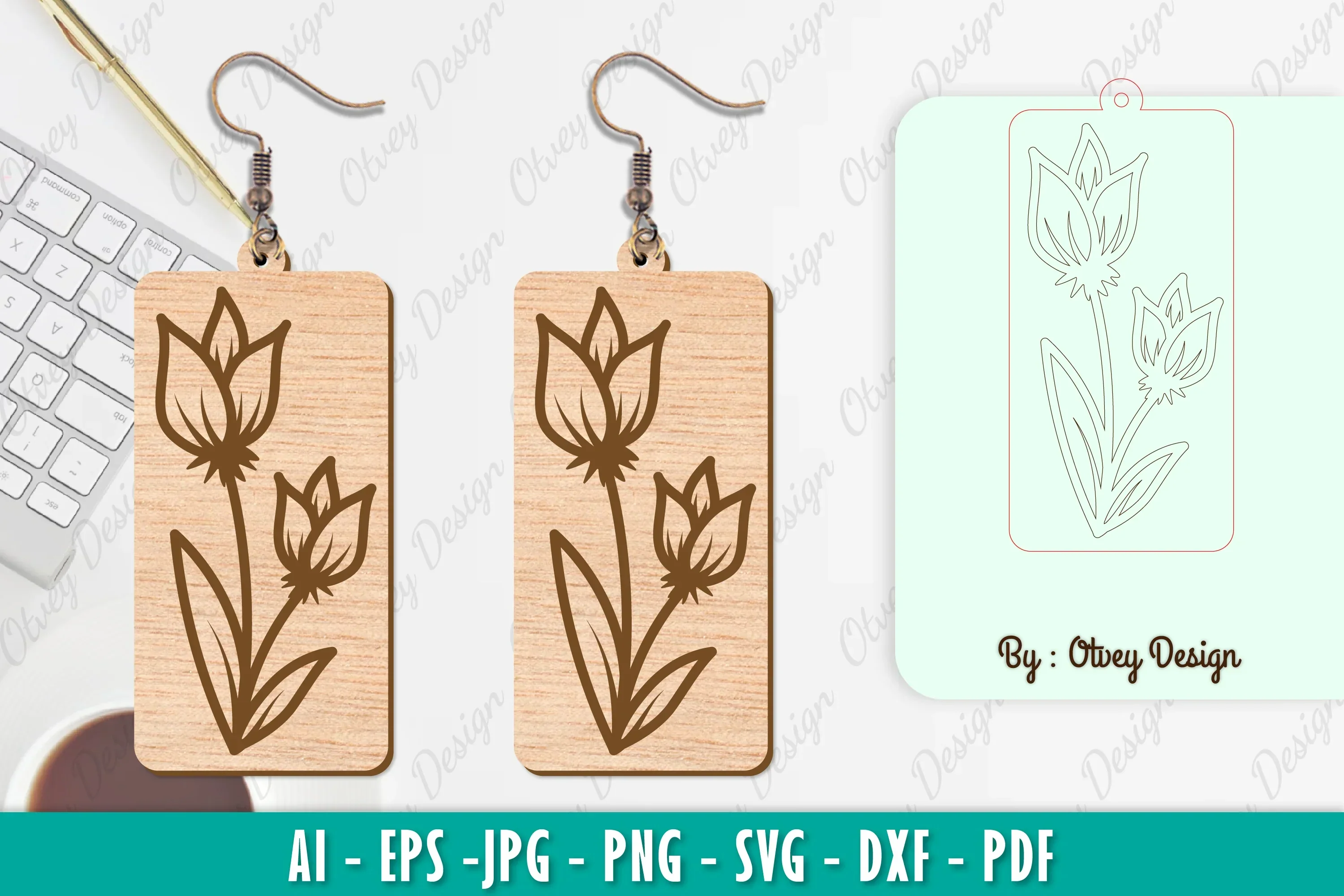 Flower Earring SVG Bundle