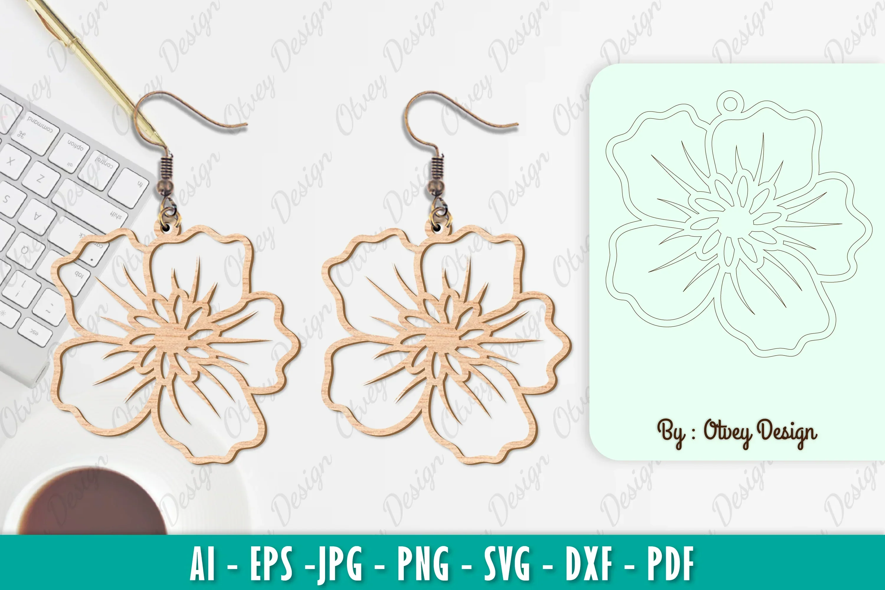 Flower Earring SVG Bundle