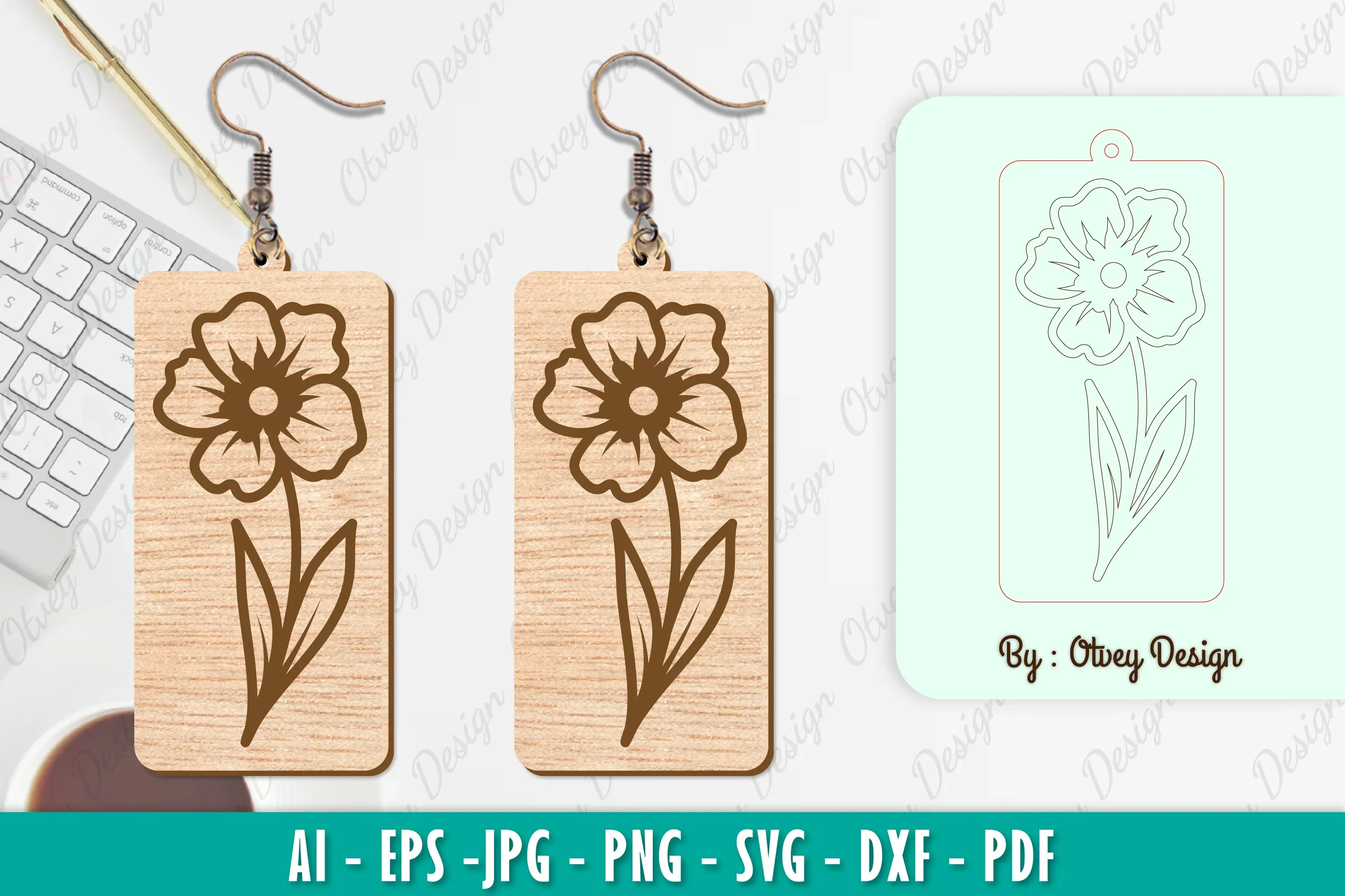 Flower Earring SVG Bundle