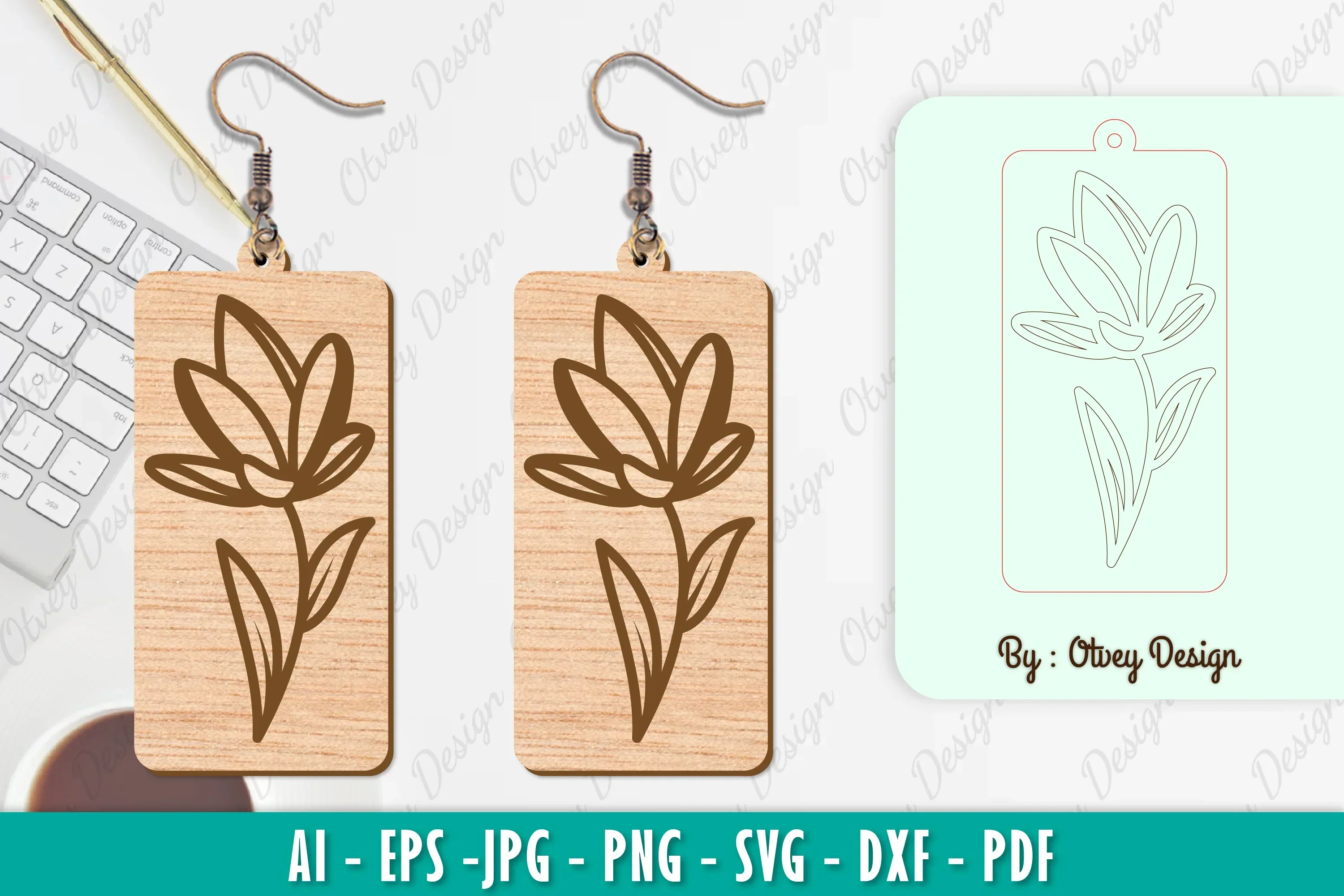 Flower Earring SVG Bundle