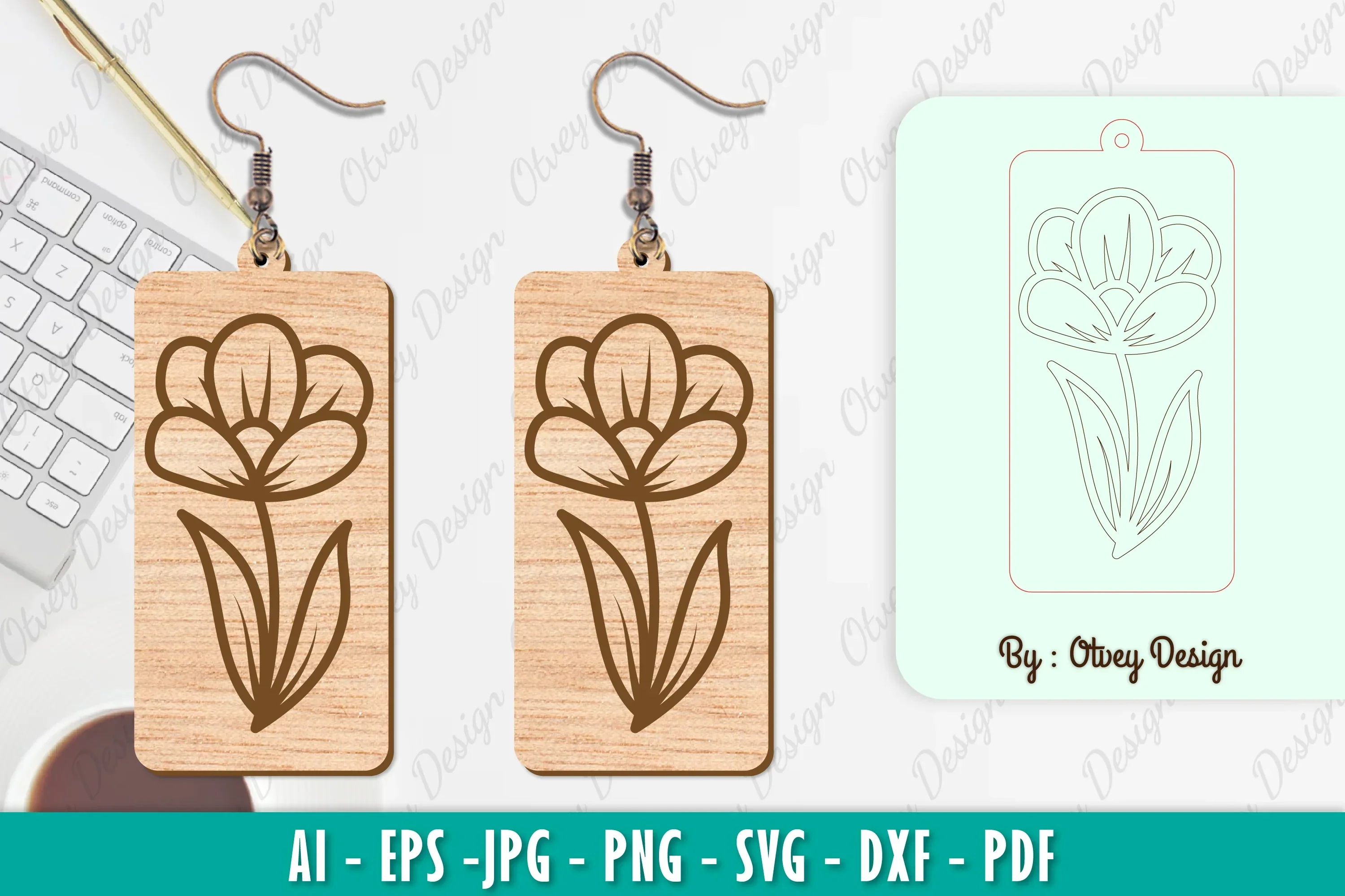 Flower Earring SVG Bundle