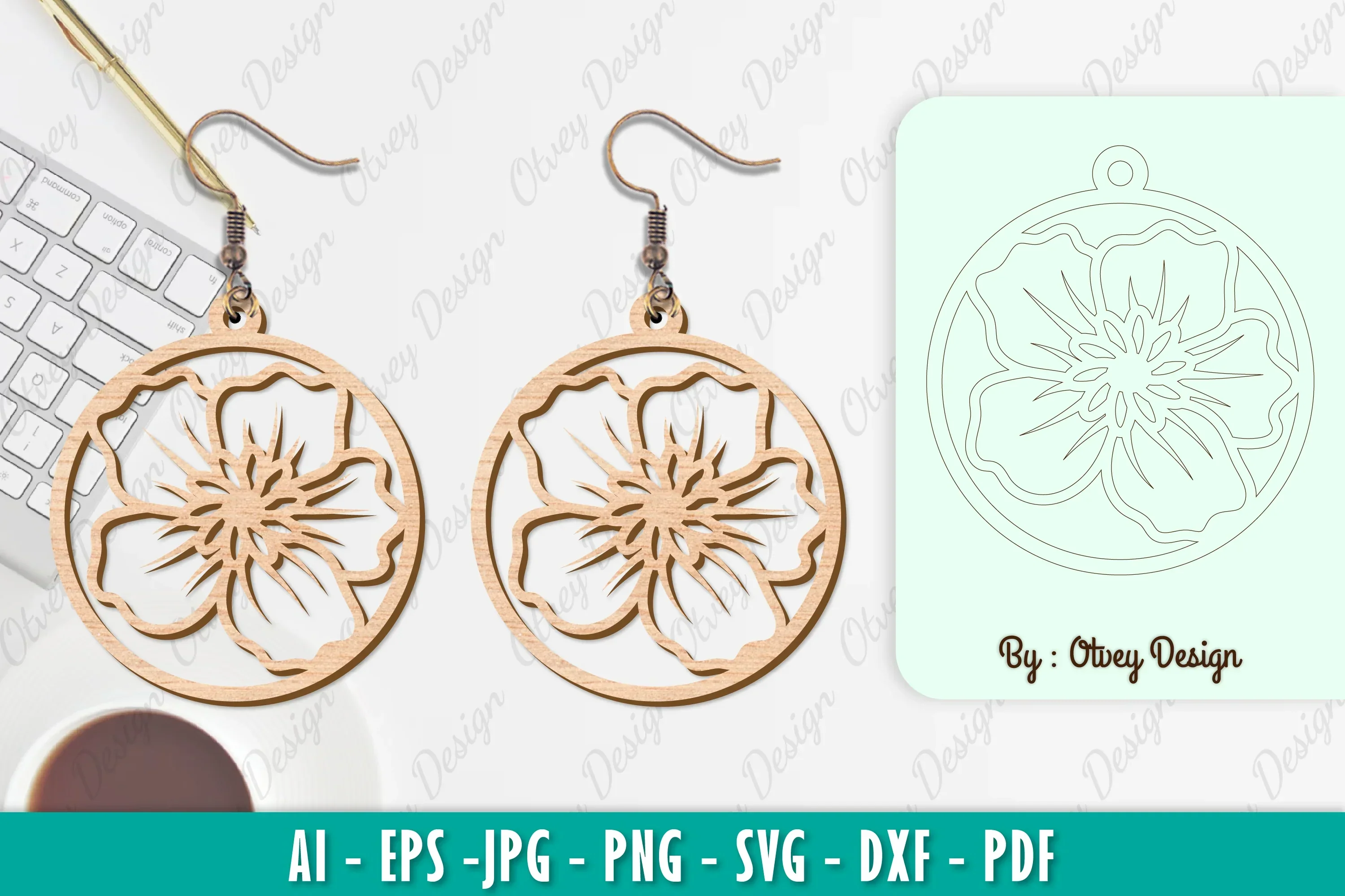 Flower Earring SVG Bundle