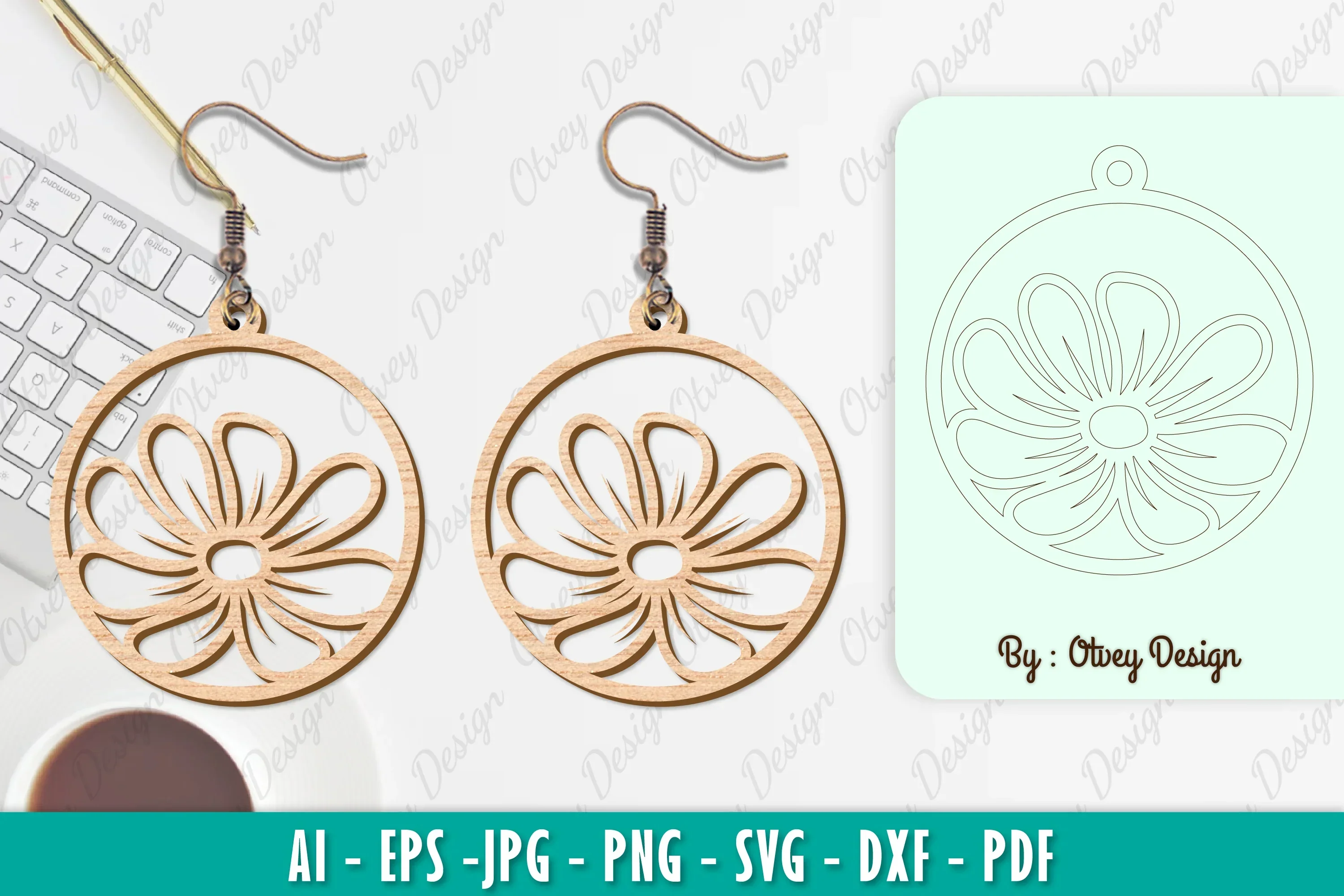 Flower Earring SVG Bundle