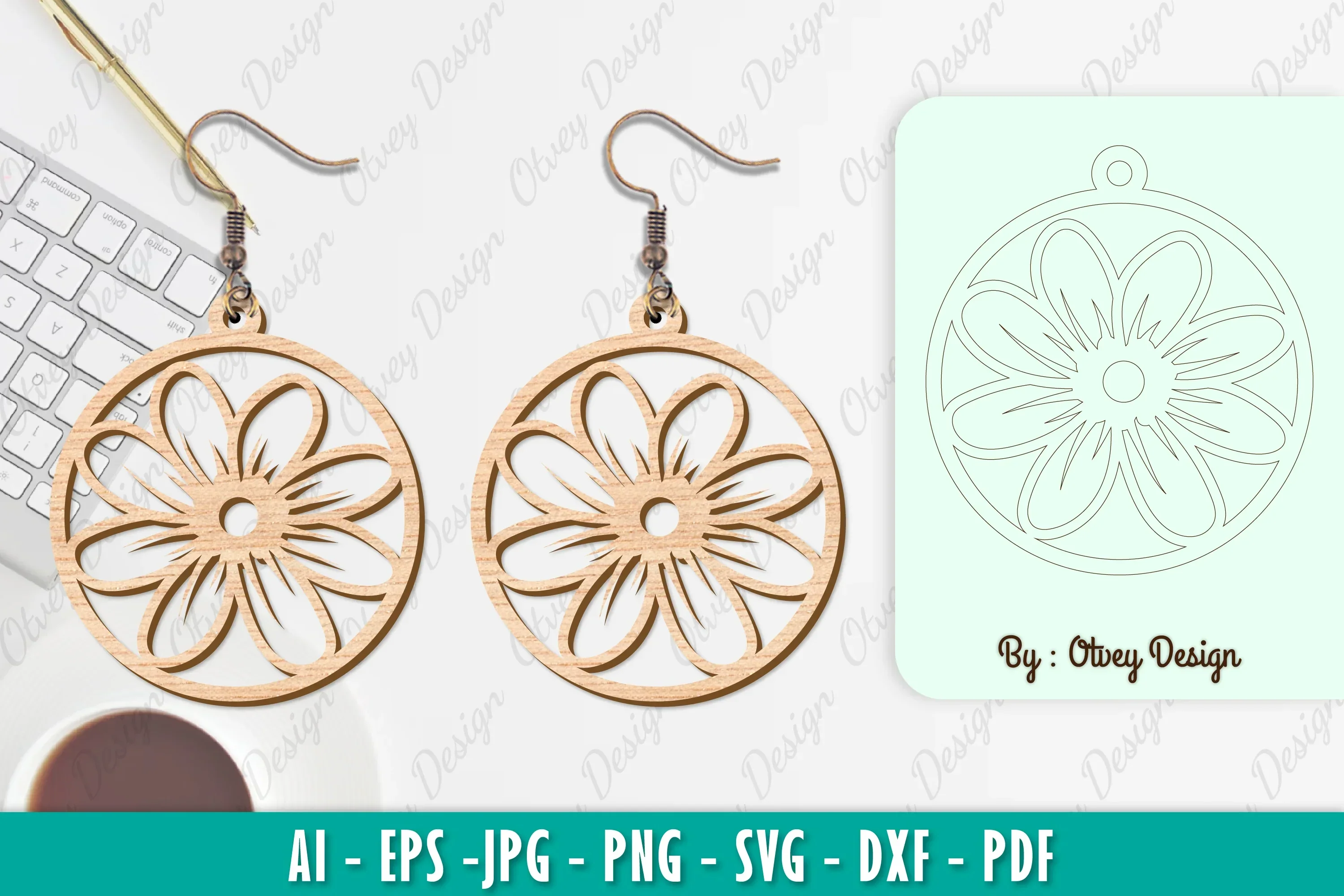 Flower Earring SVG Bundle