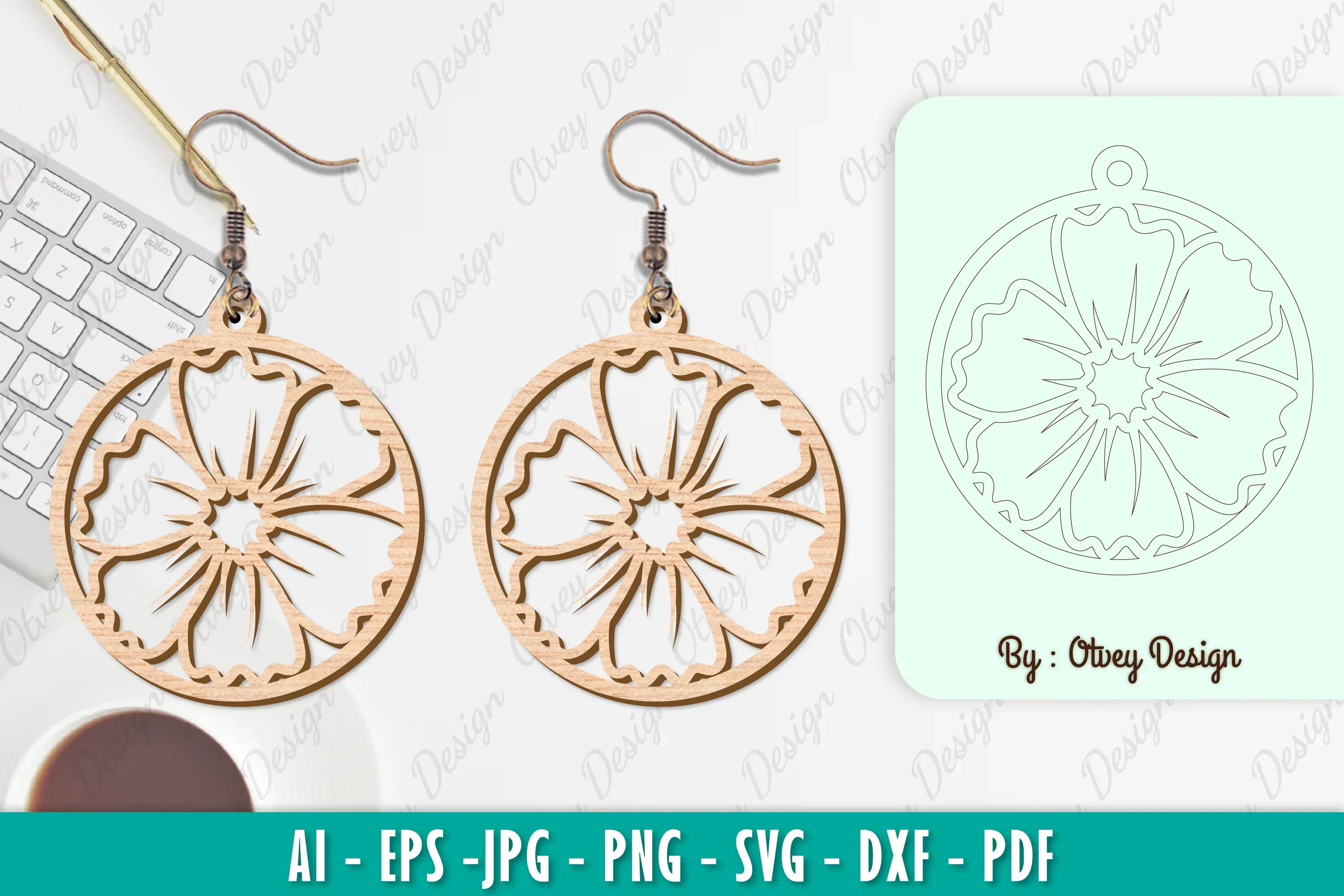 Flower Earring SVG Bundle