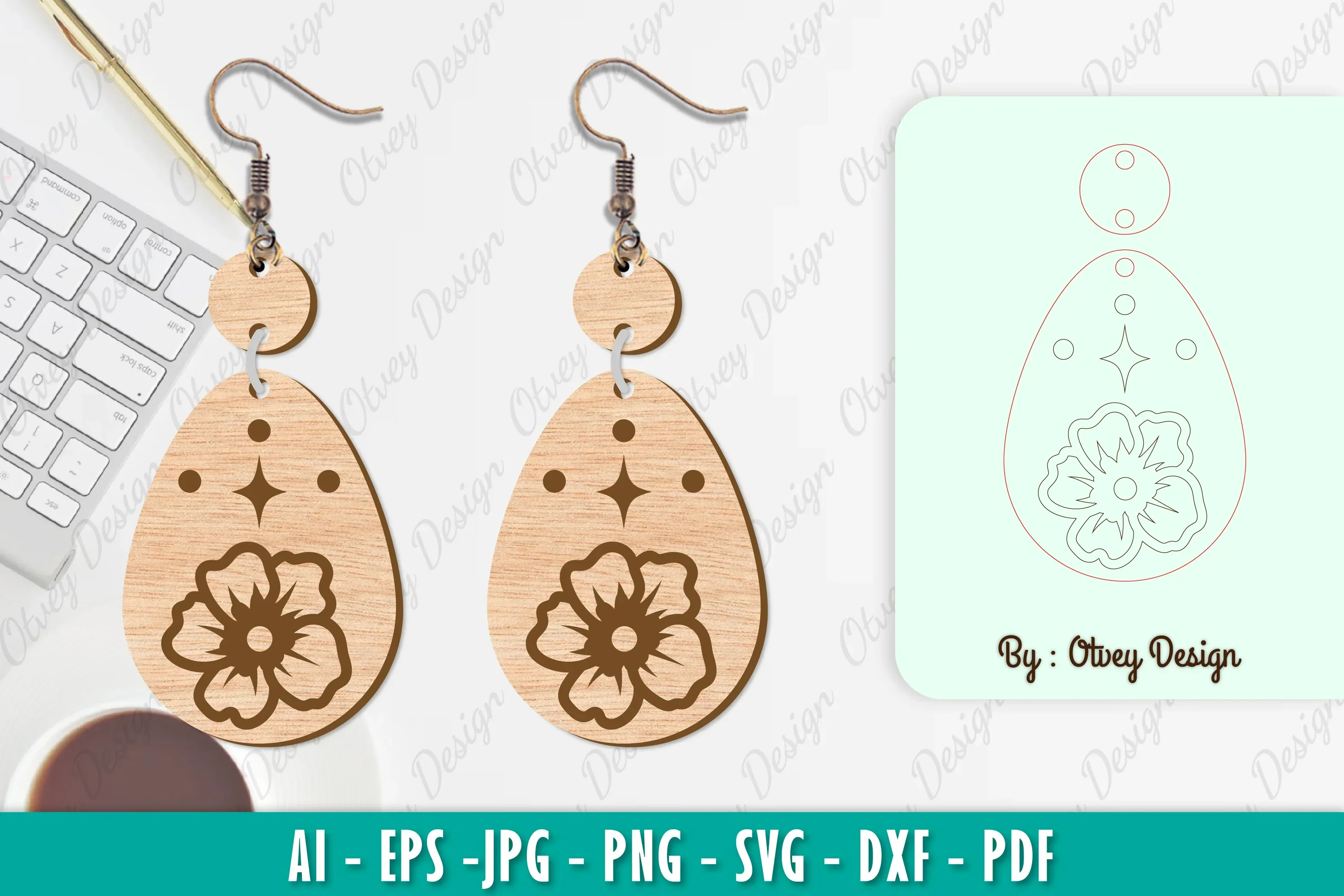 Flower Earring SVG Bundle