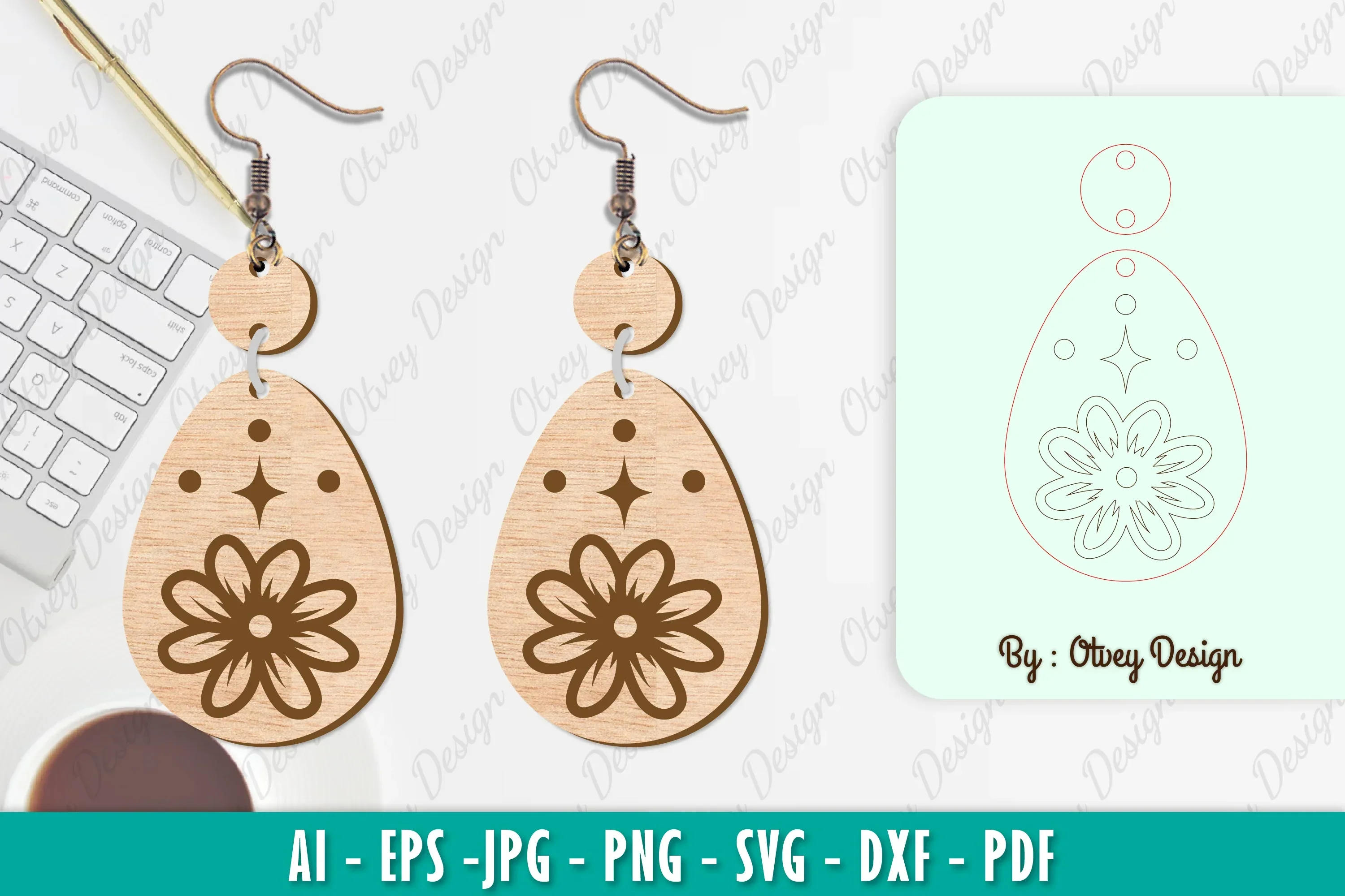 Flower Earring SVG Bundle