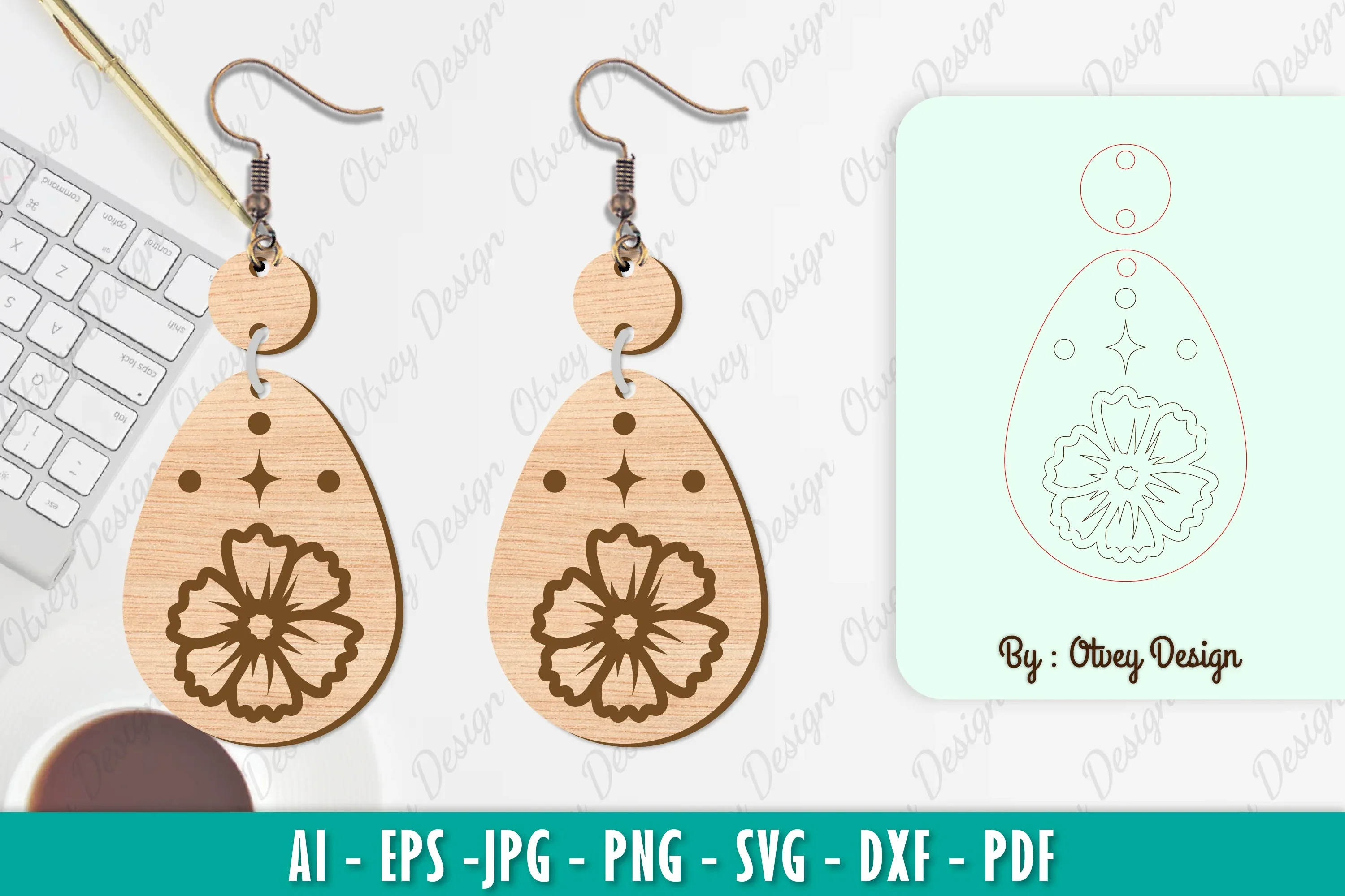 Flower Earring SVG Bundle