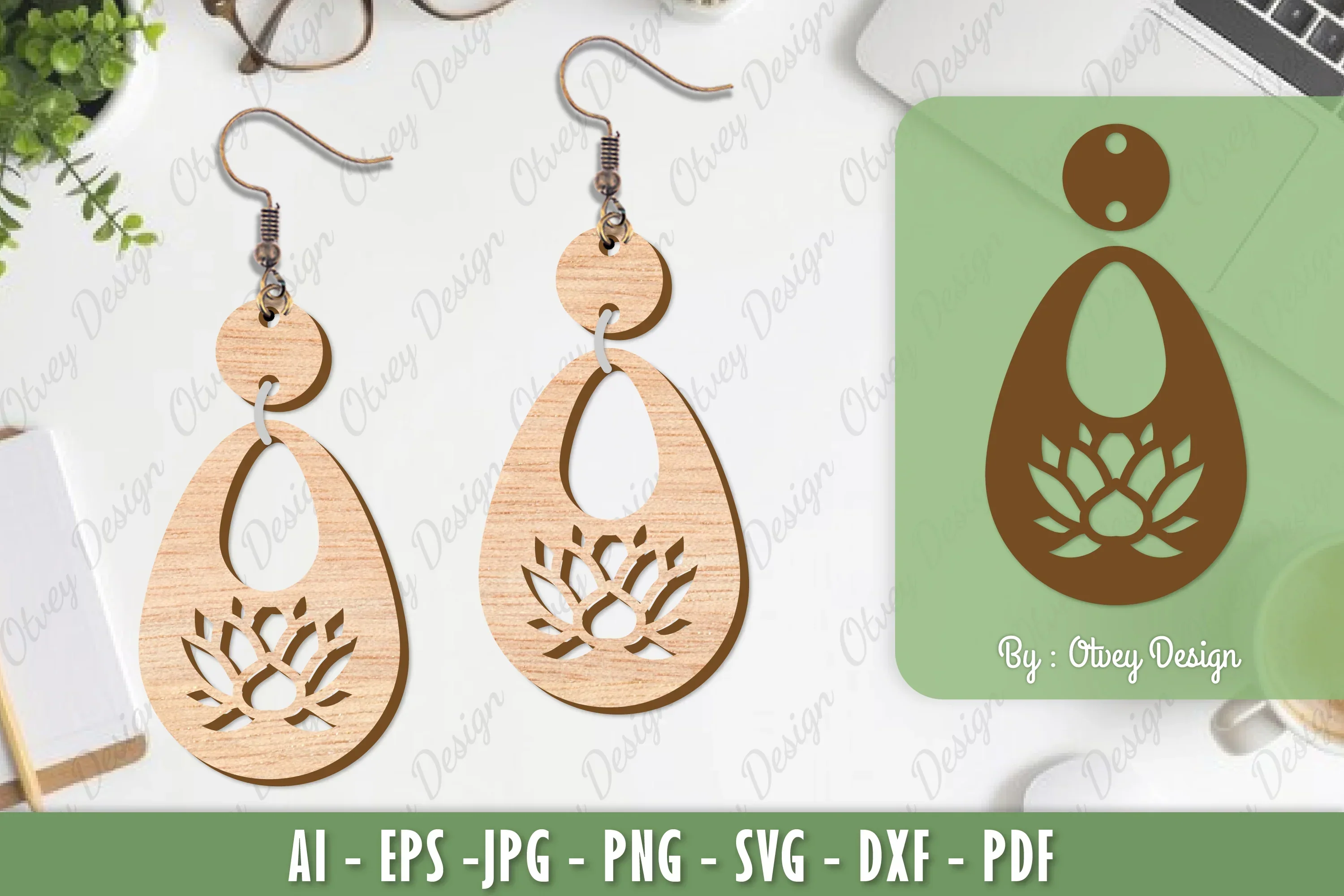 Flower Earrings Laser Cut SVG Bundle