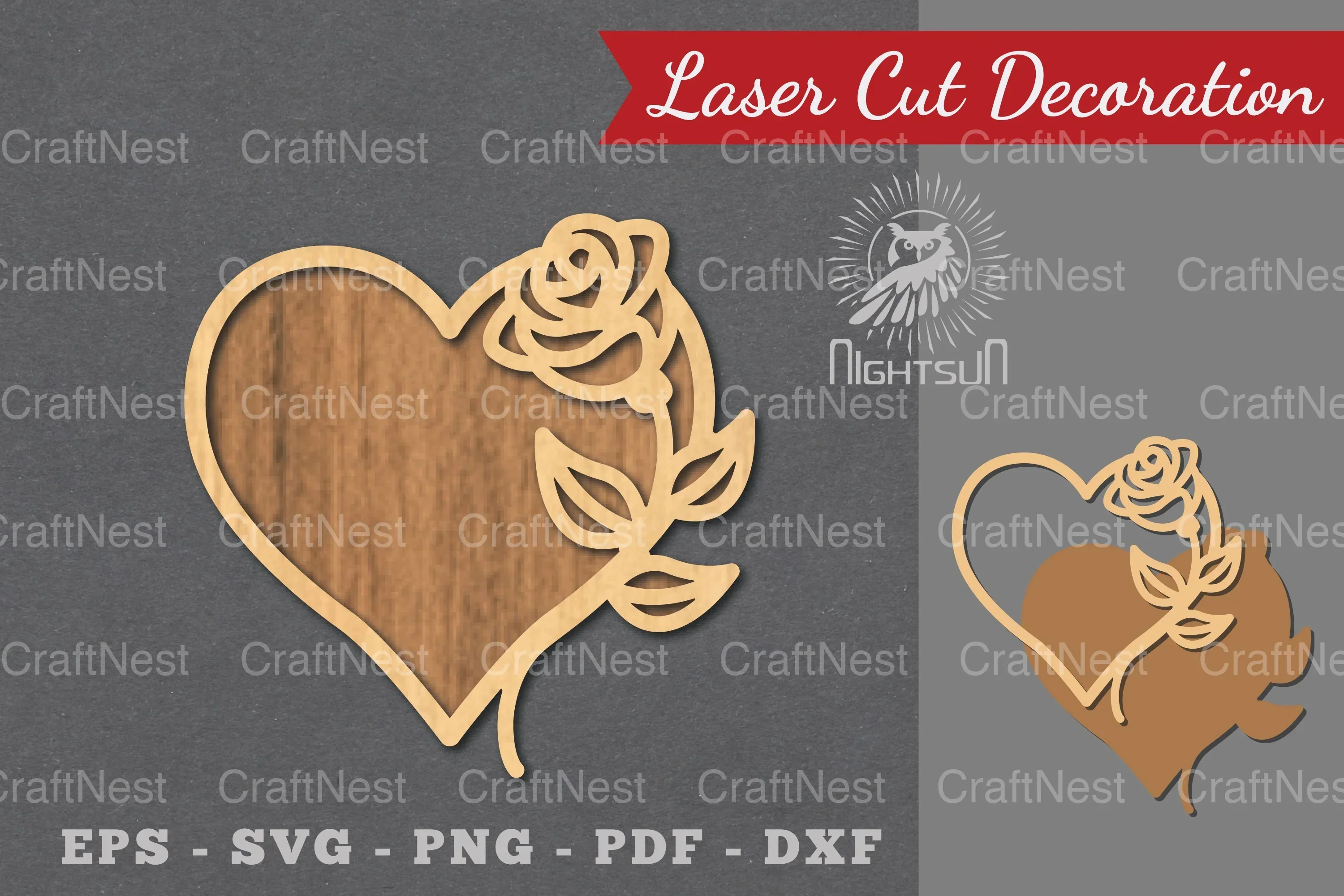 Flower Heart Laser Cut Decoration Clipart Bundle