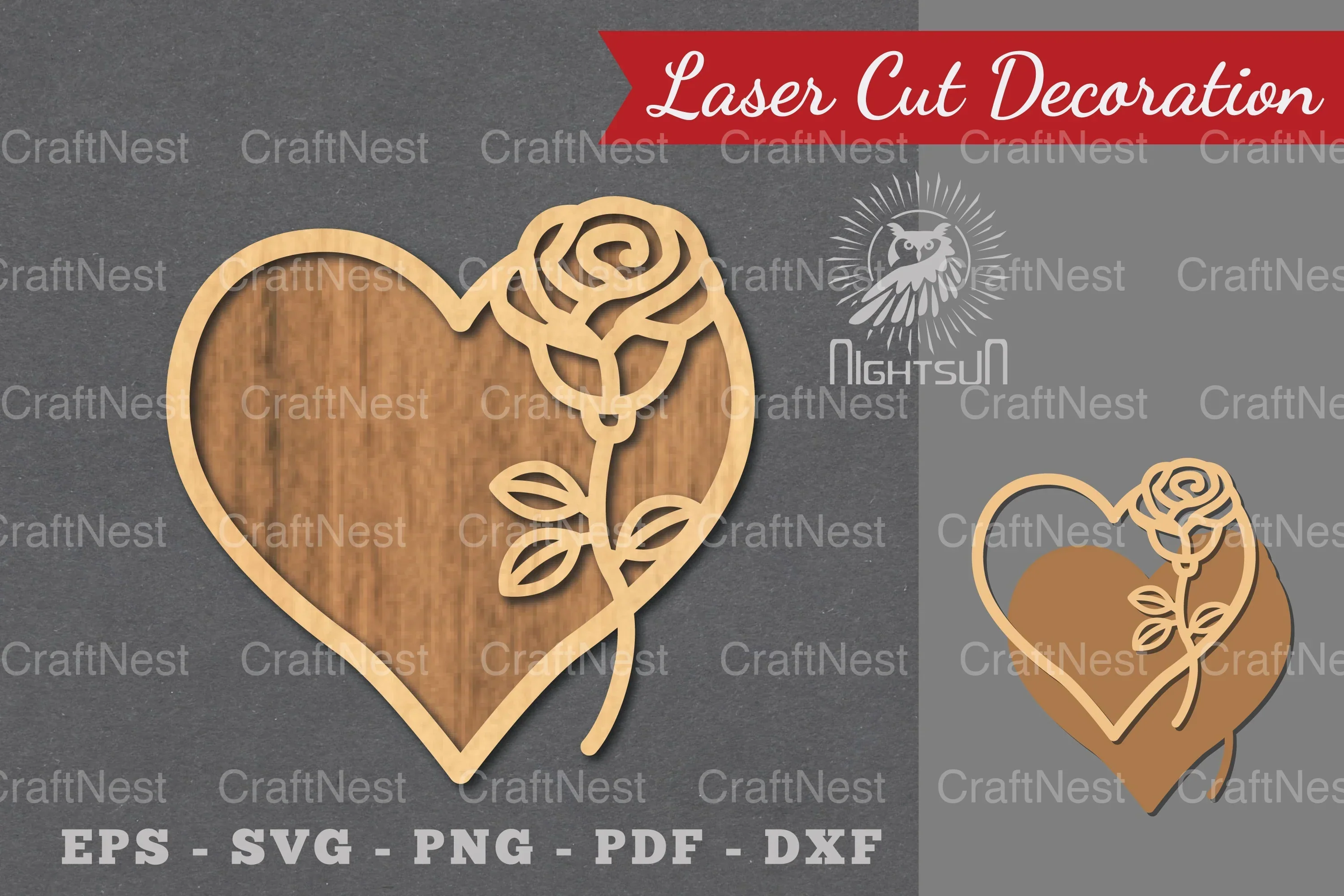 Flower Heart Laser Cut Decoration Clipart Bundle
