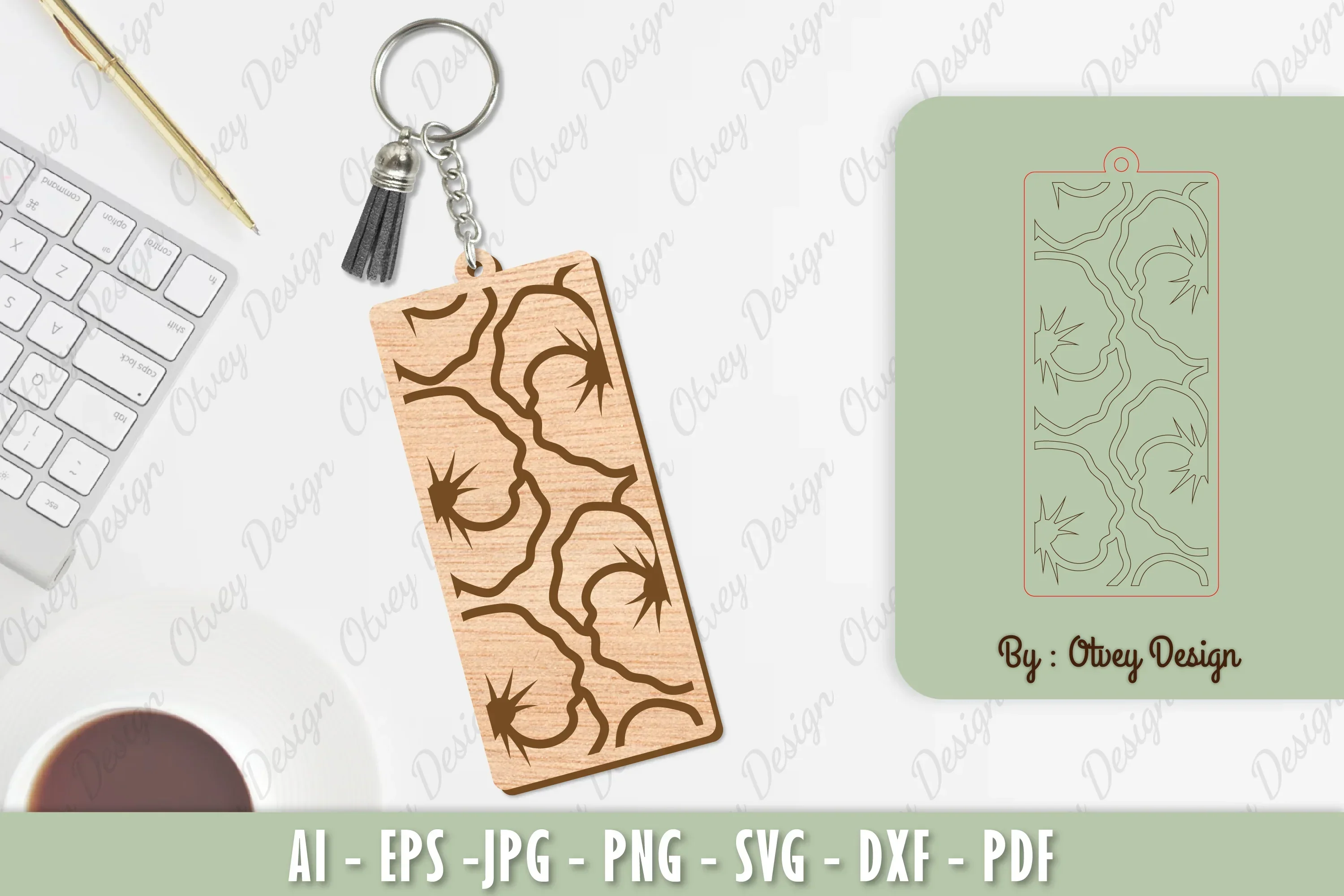 Flower Keychain Laser Cut SVG Bundle