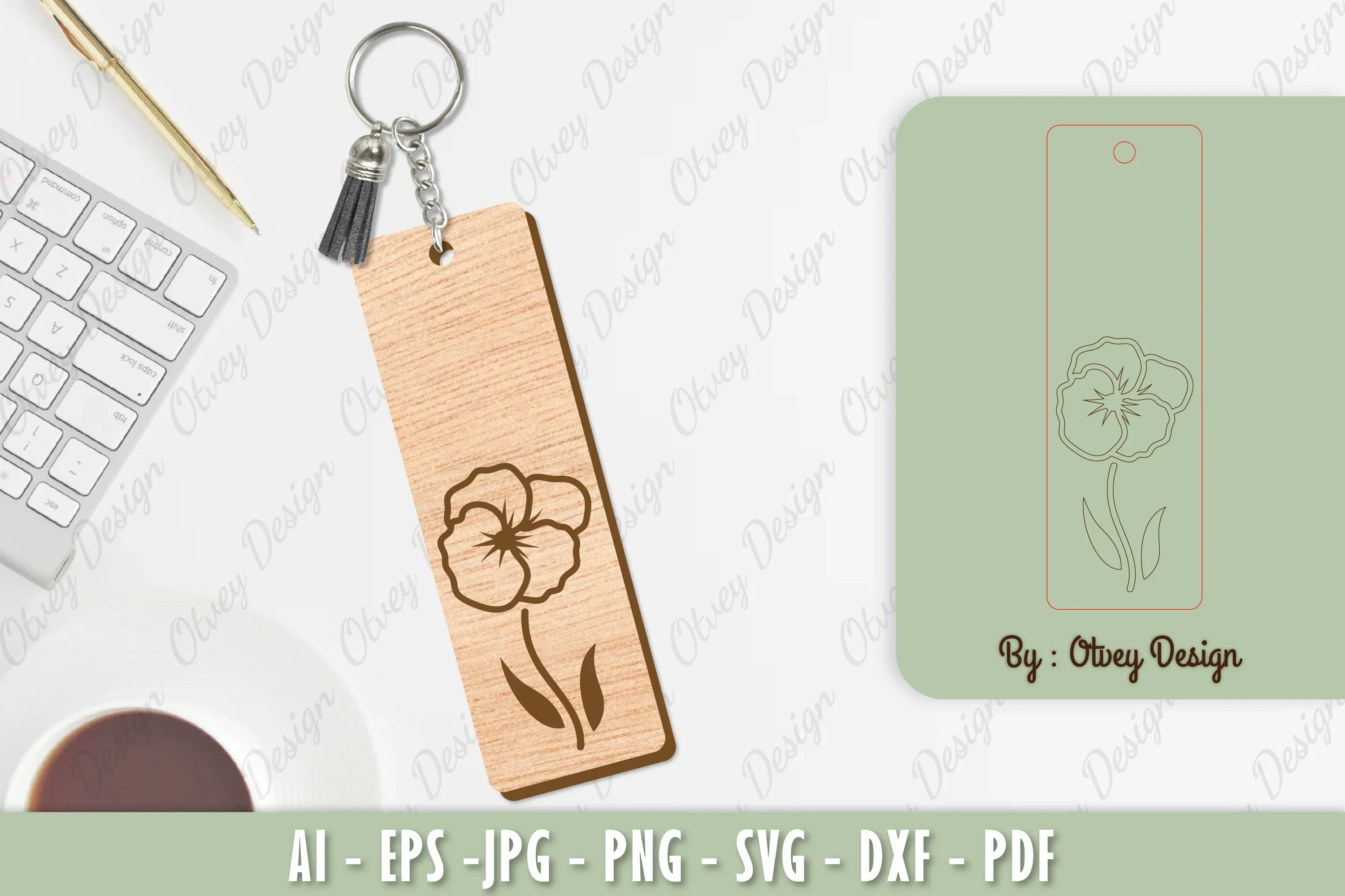 Flower Keychain Laser Cut SVG Bundle