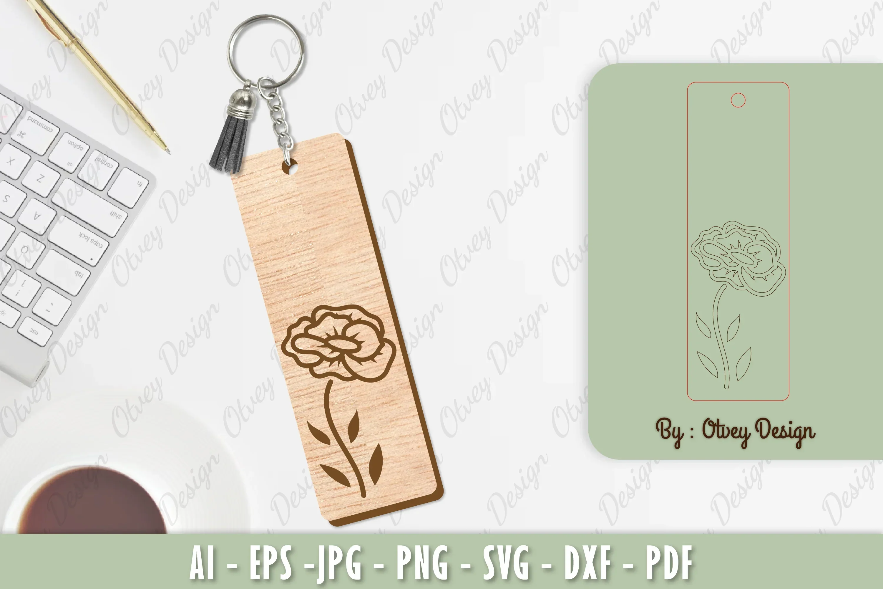 Flower Keychain Laser Cut SVG Bundle