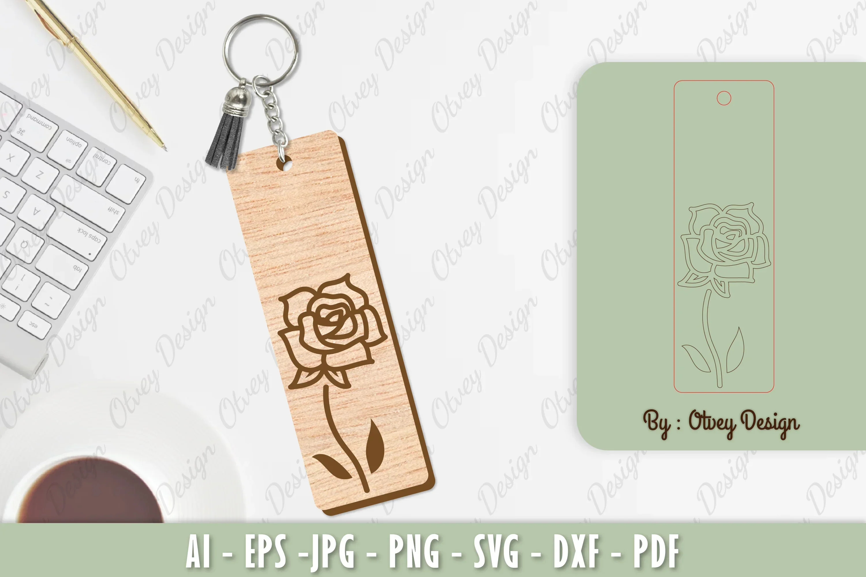Flower Keychain Laser Cut SVG Bundle