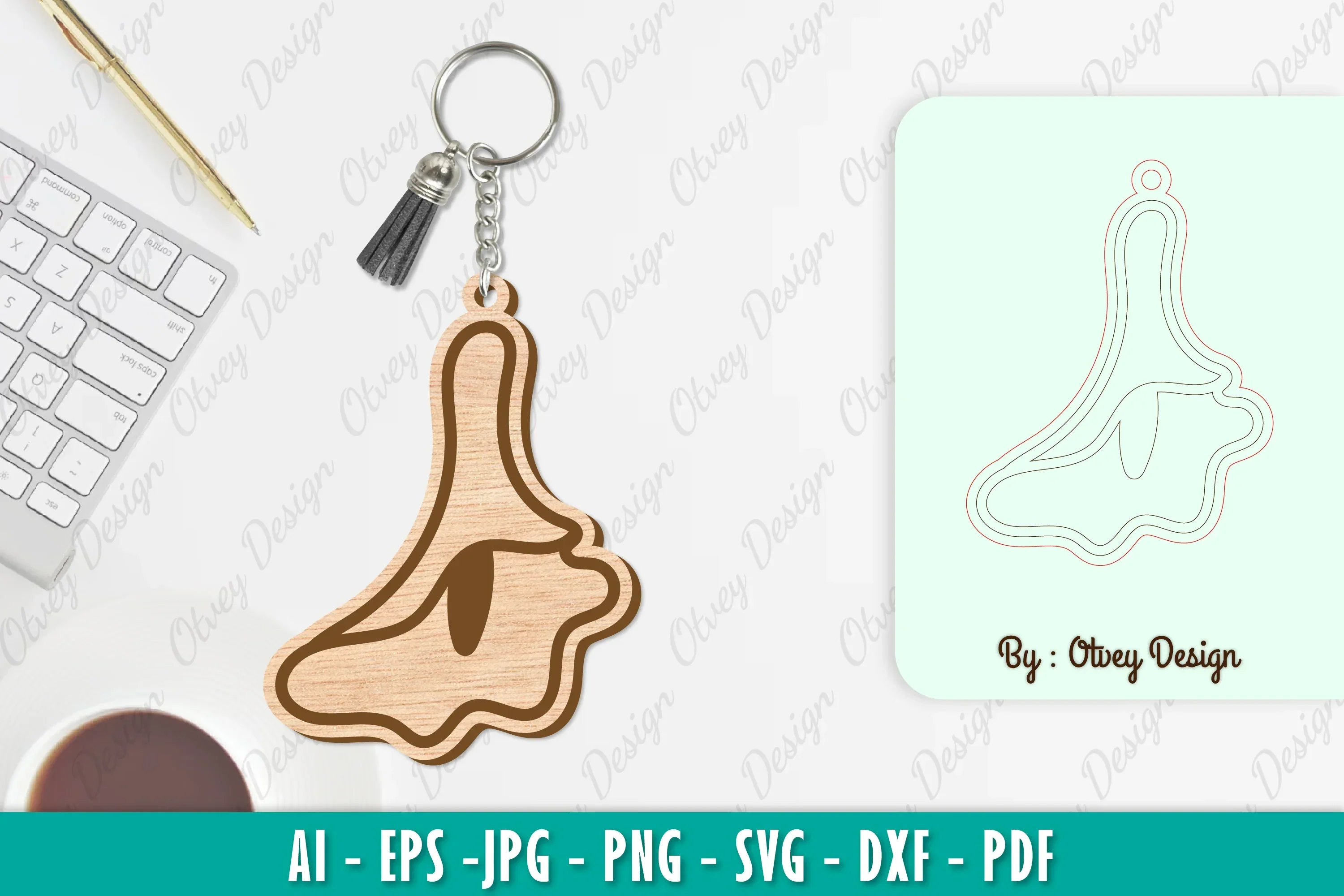 Flower Keychain SVG Bundle