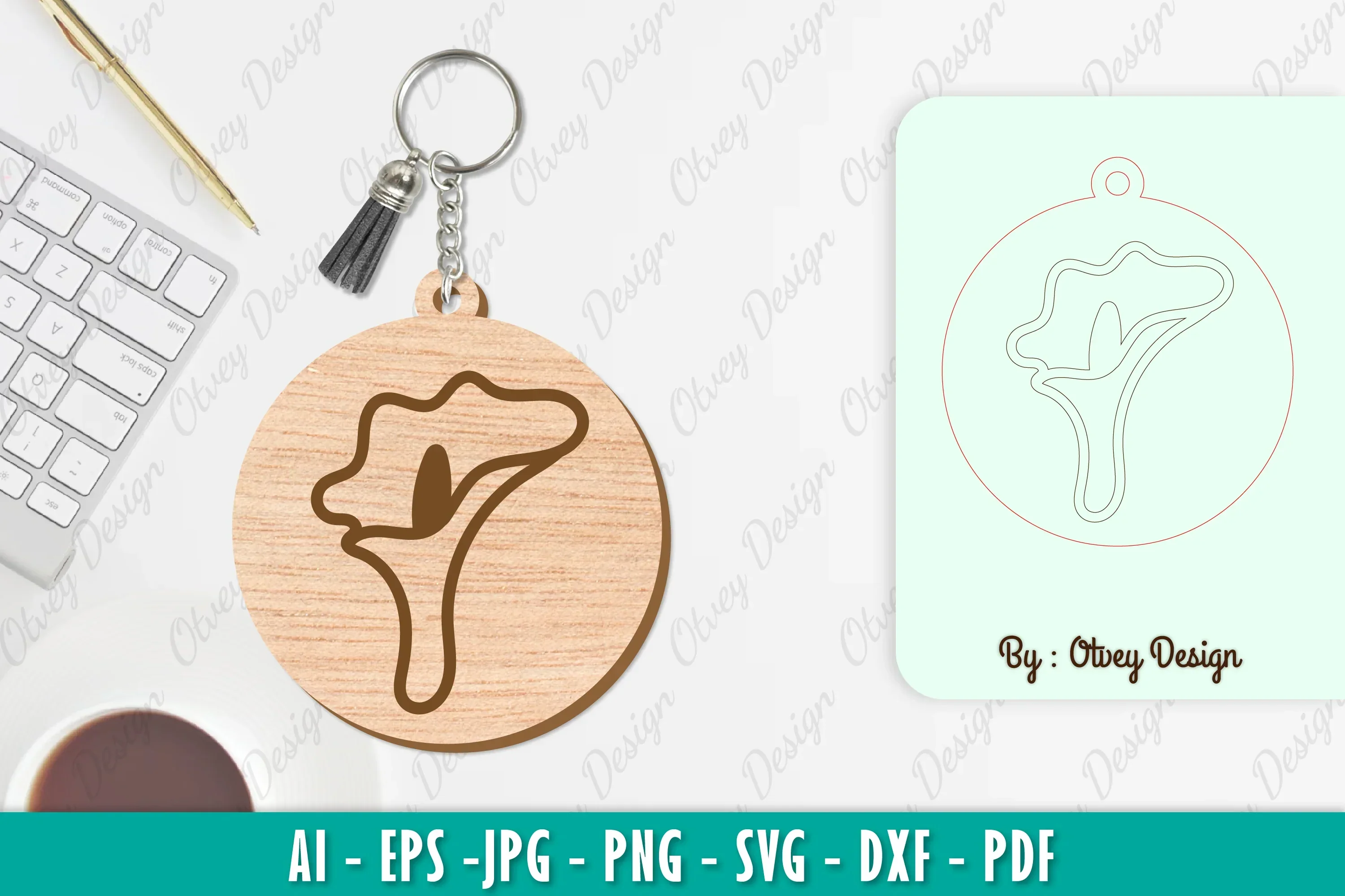 Flower Keychain SVG Bundle