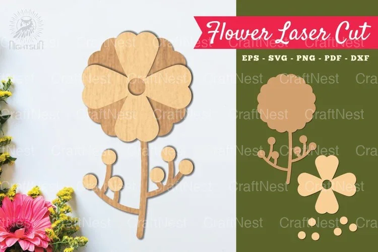 Flower Laser Cut Decoration Clipart Bundle