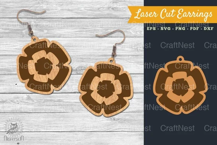 Flower Laser Cut Earring SVG Bundle