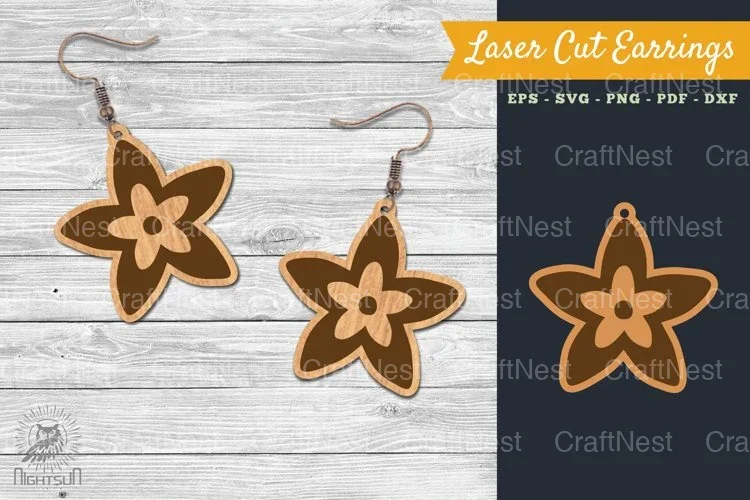 Flower Laser Cut Earring SVG Bundle