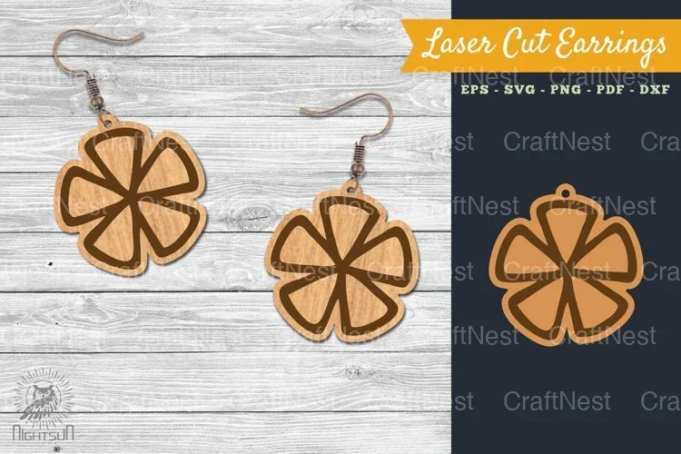 Flower Laser Cut Earring SVG Bundle