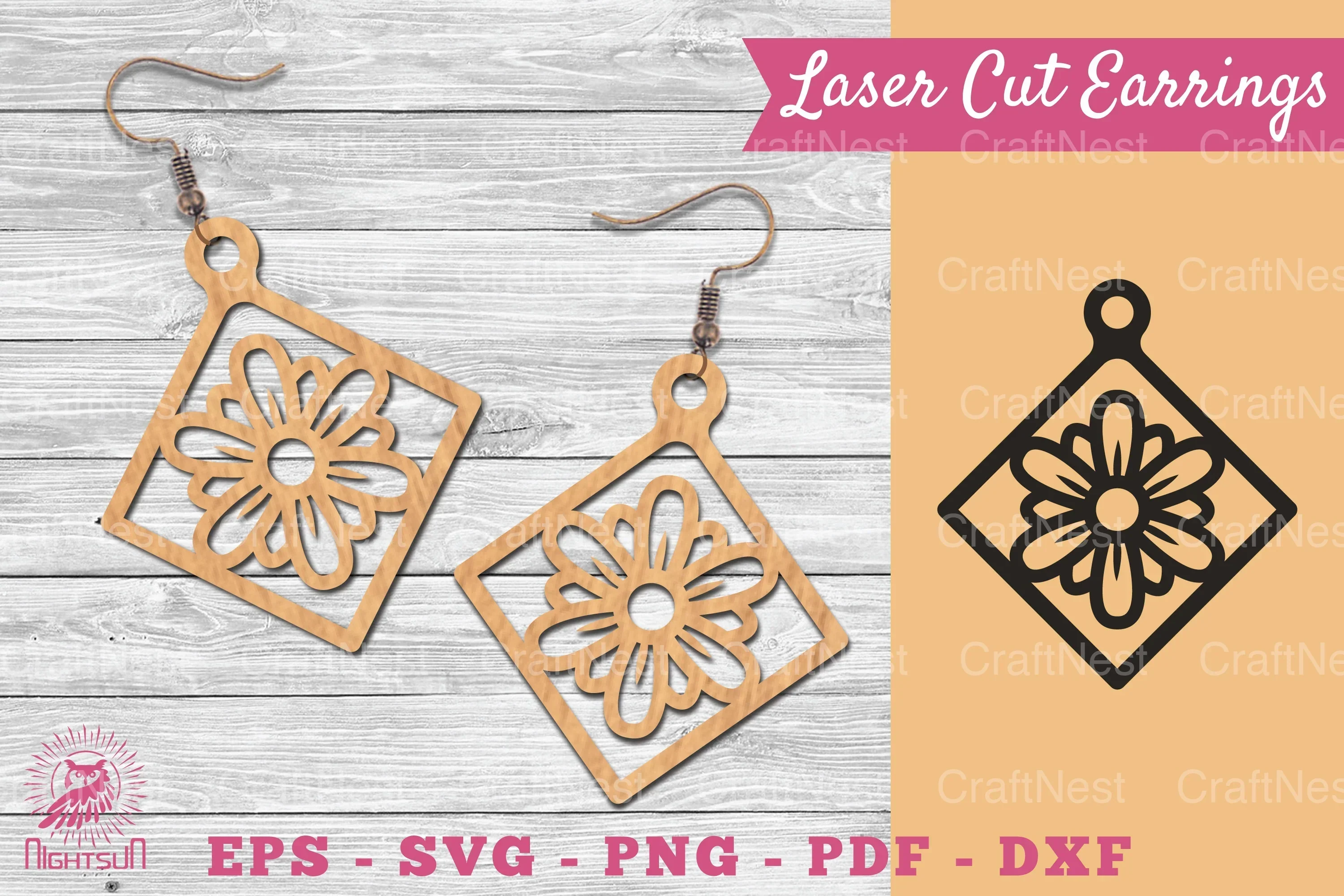 Flower Laser Cut Earrings SVG Bundle