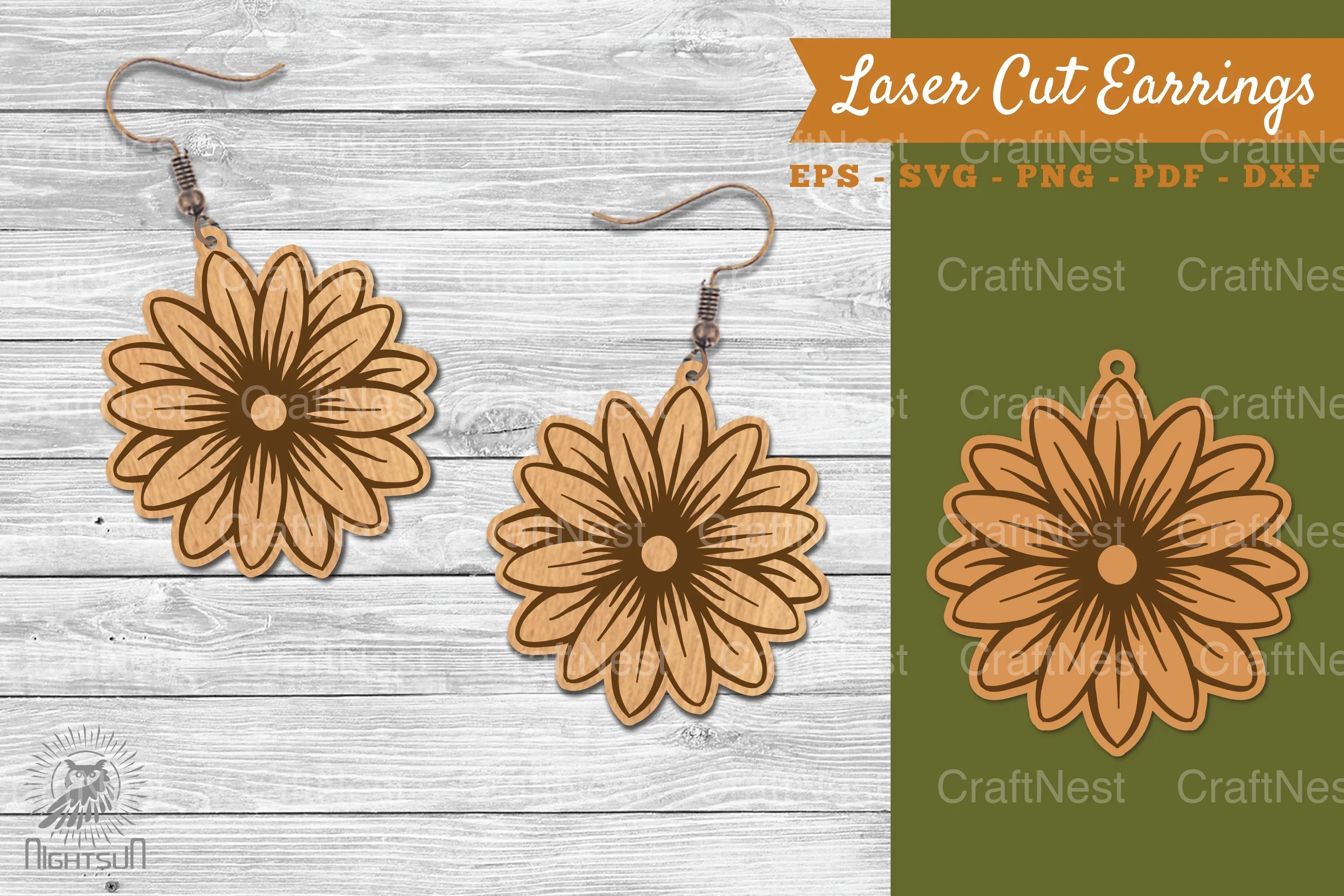 Flower Laser Cut Earrings SVG Bundle