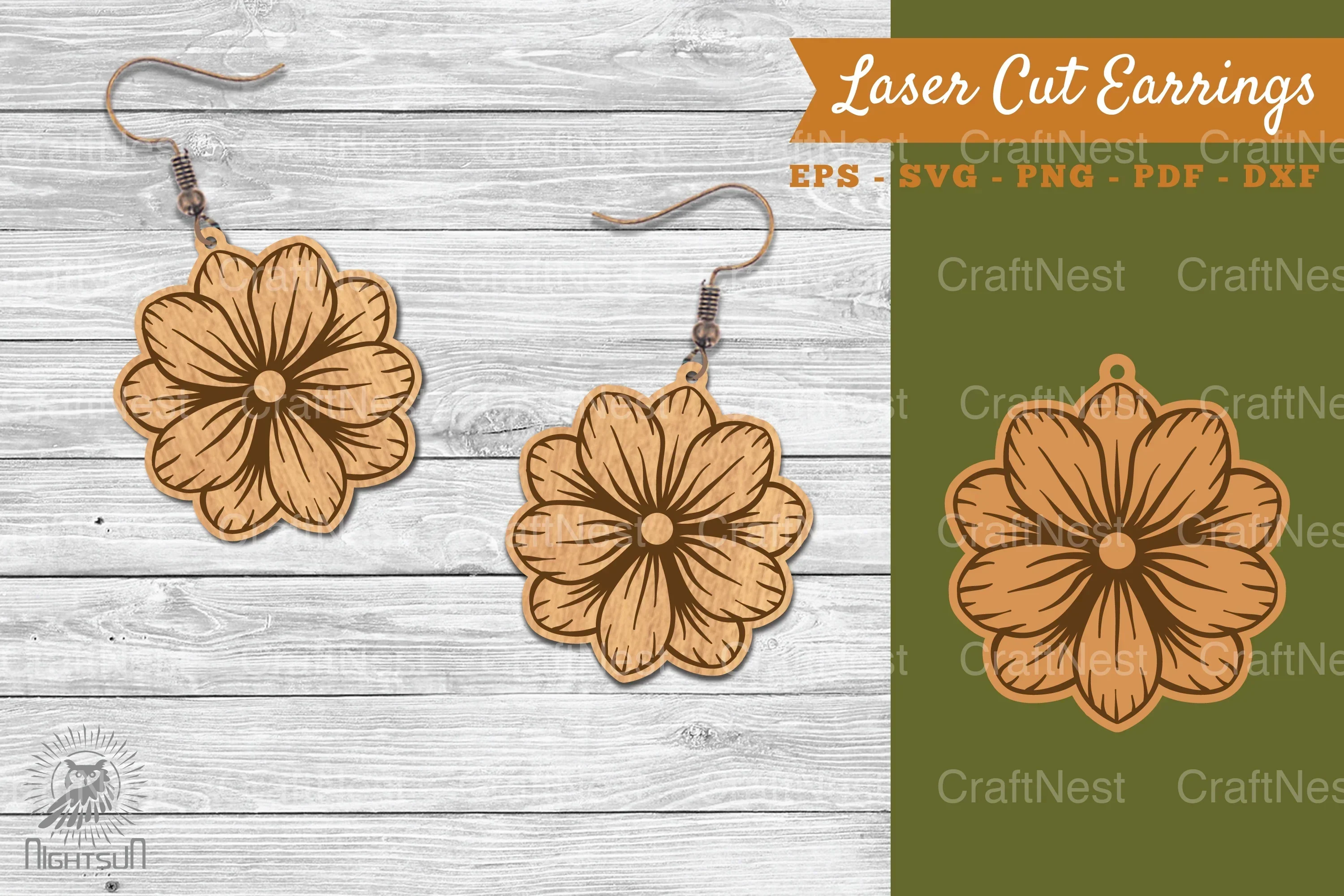 Flower Laser Cut Earrings SVG Bundle