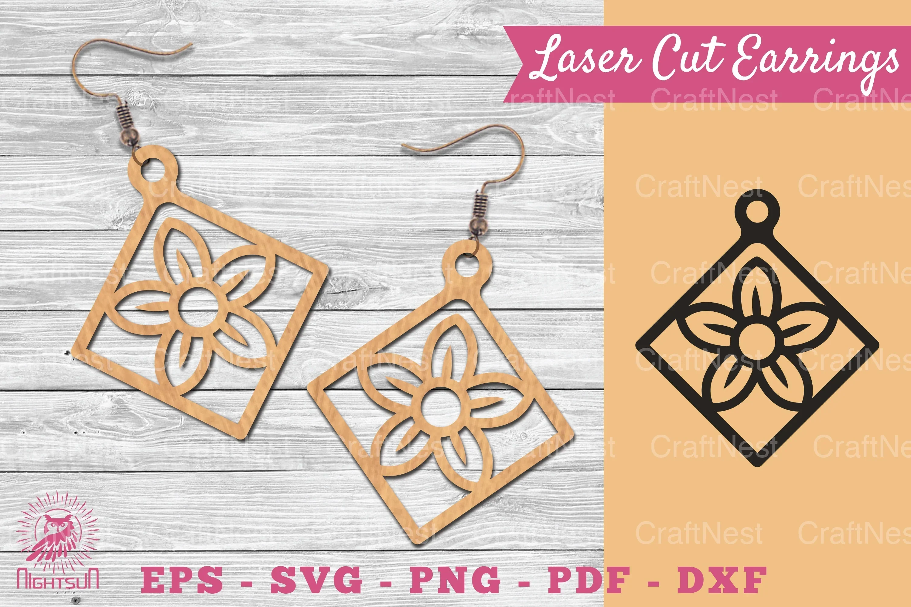Flower Laser Cut Earrings SVG Bundle