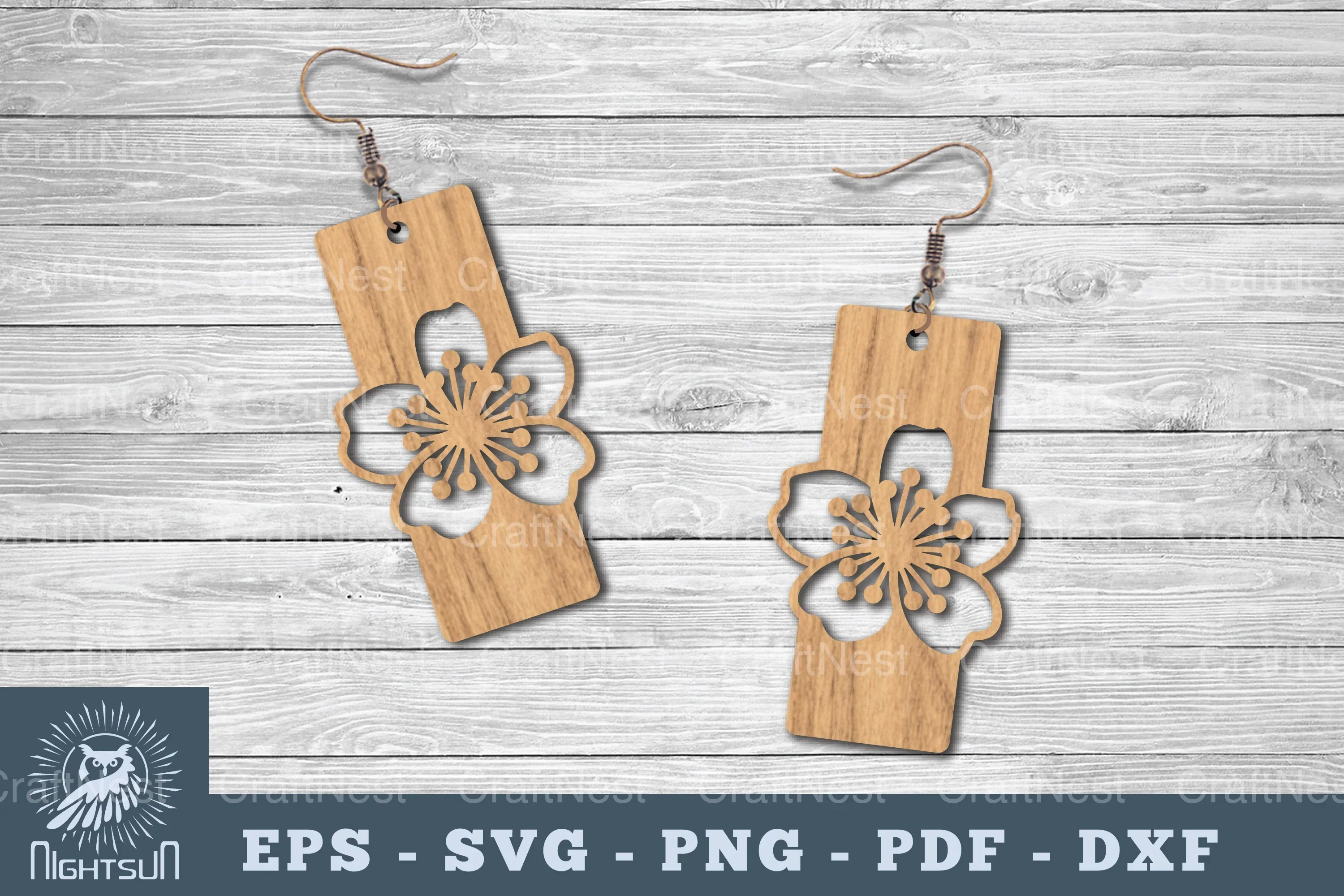 Flower Laser Cut Earrings SVG Bundle