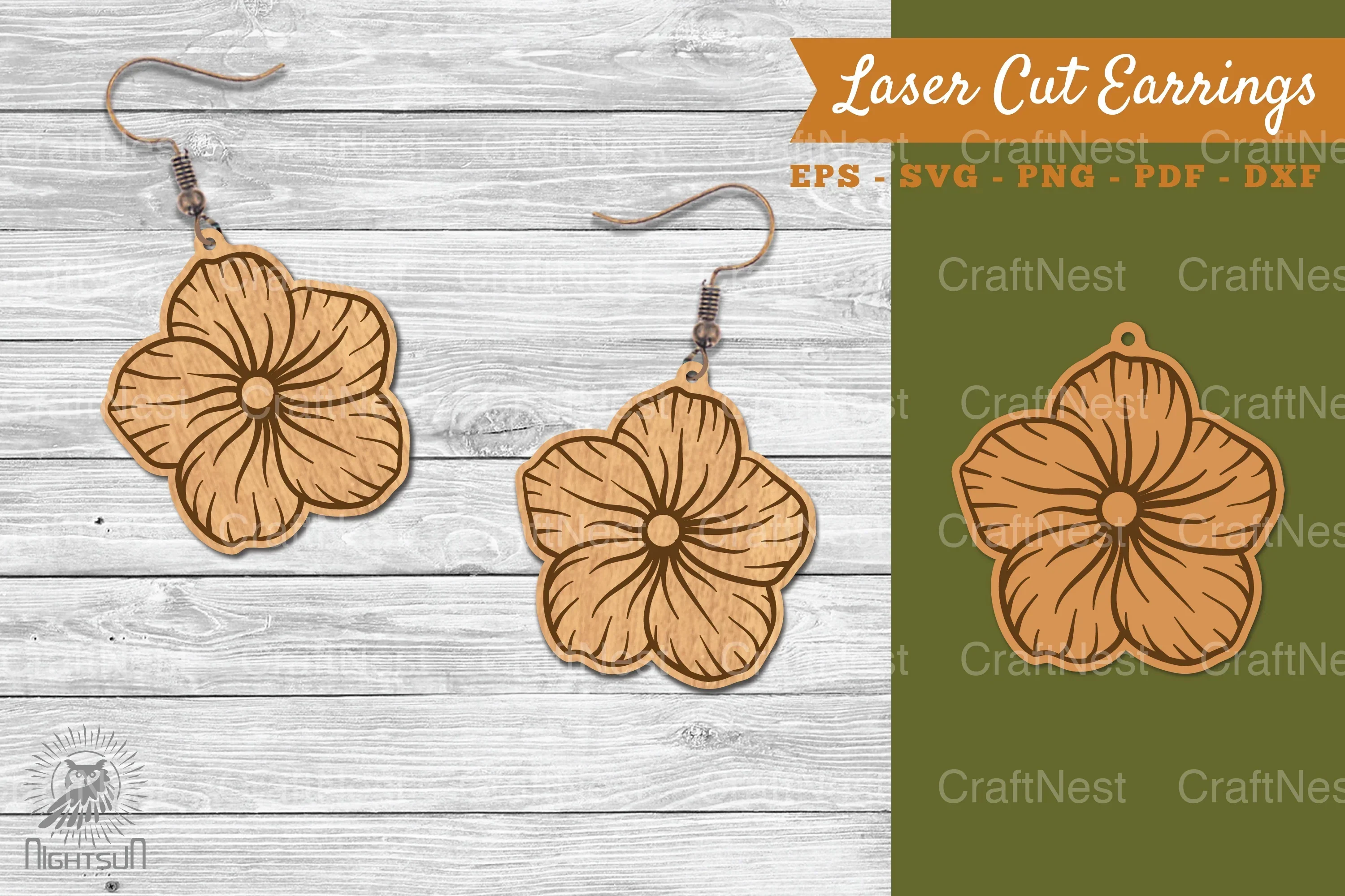 Flower Laser Cut Earrings SVG Bundle