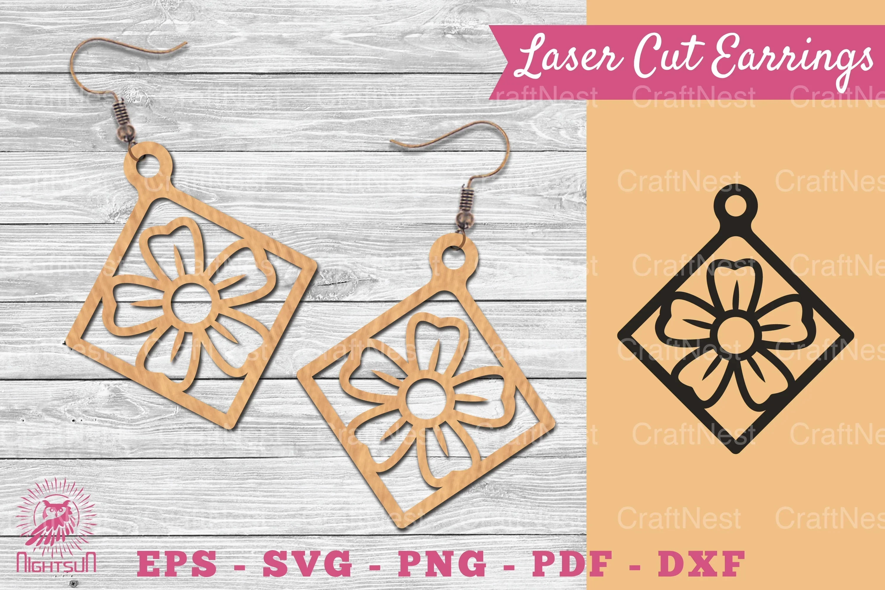Flower Laser Cut Earrings SVG Bundle